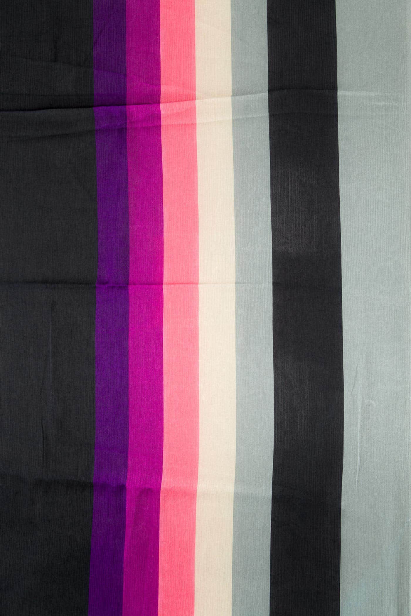 Black Satin Crepe Saree