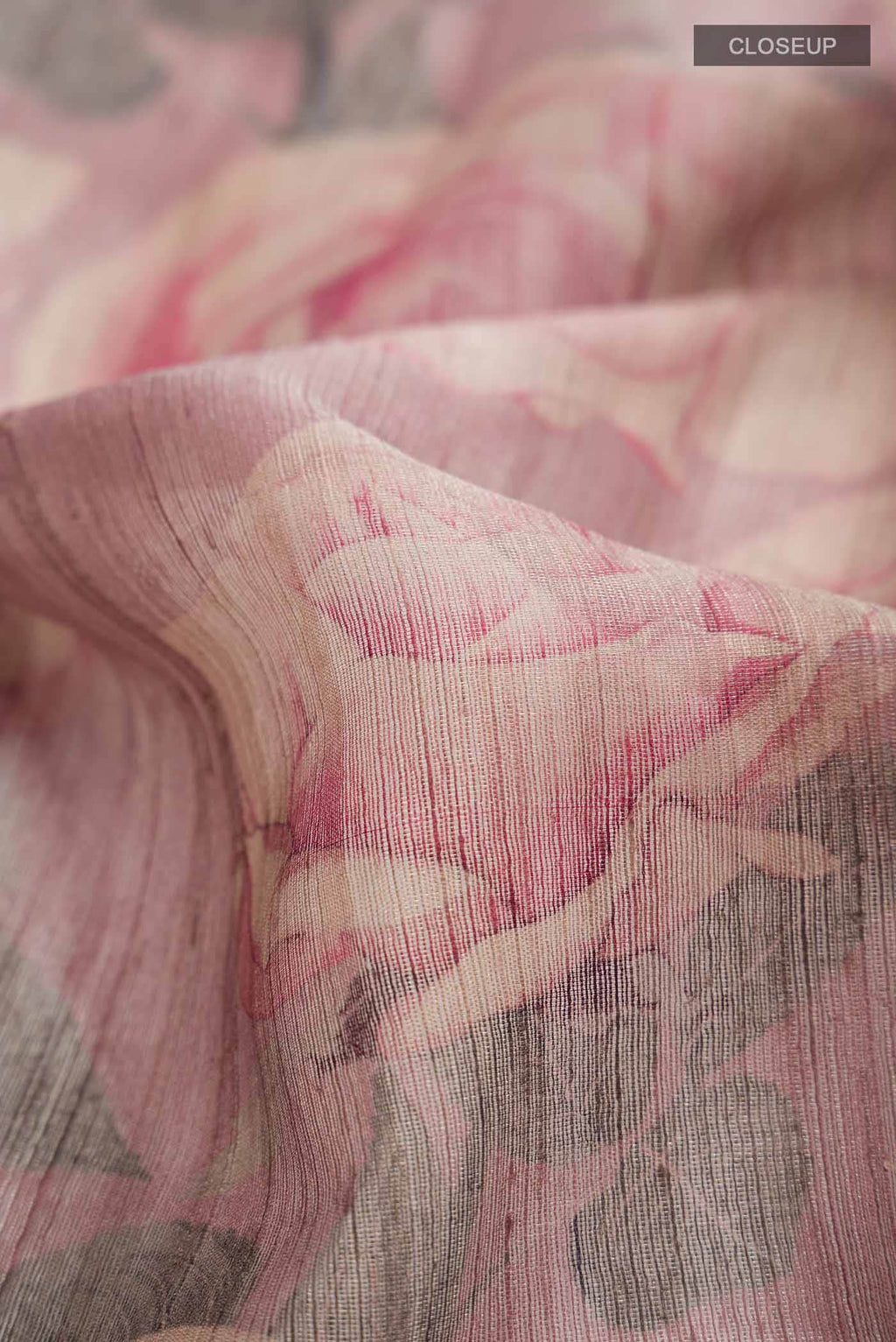 Pink Tussar Silk Saree