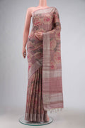 Mauve Tussar Silk Saree