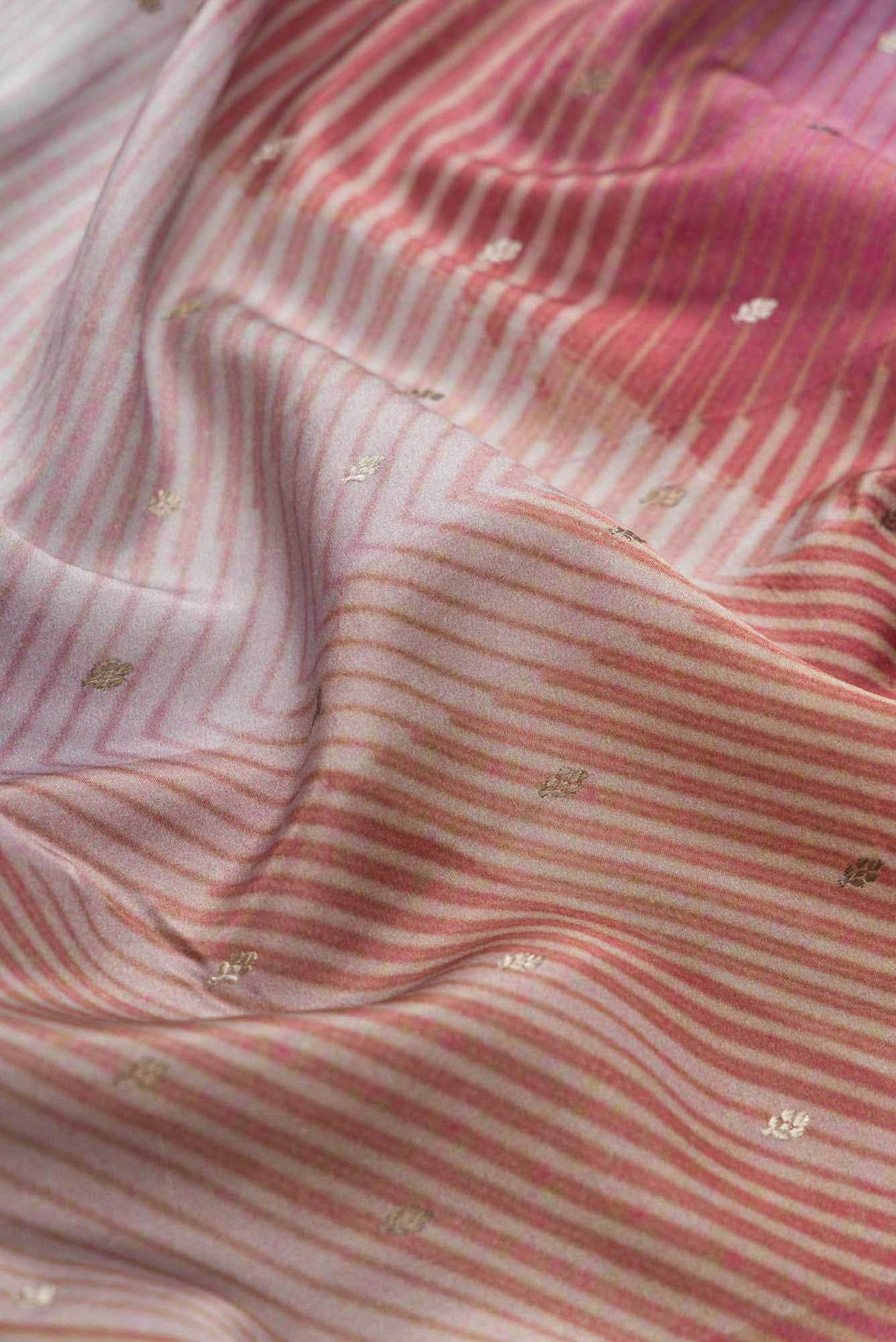 Maroon Pink and Blue Dual Tone Mysore Crepe Sareenf2767169