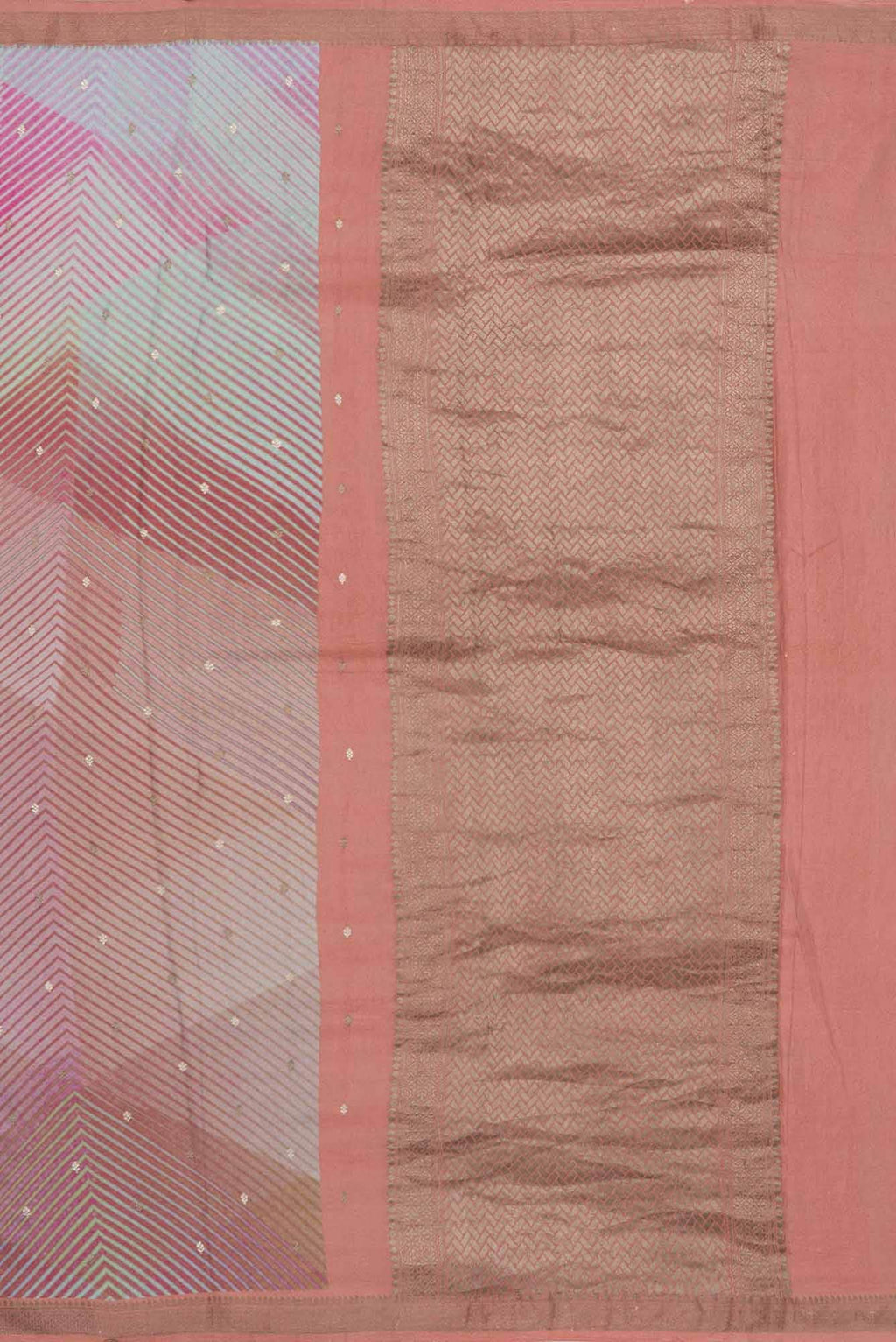 Maroon Pink and Blue Dual Tone Mysore Crepe Sareenf2767169