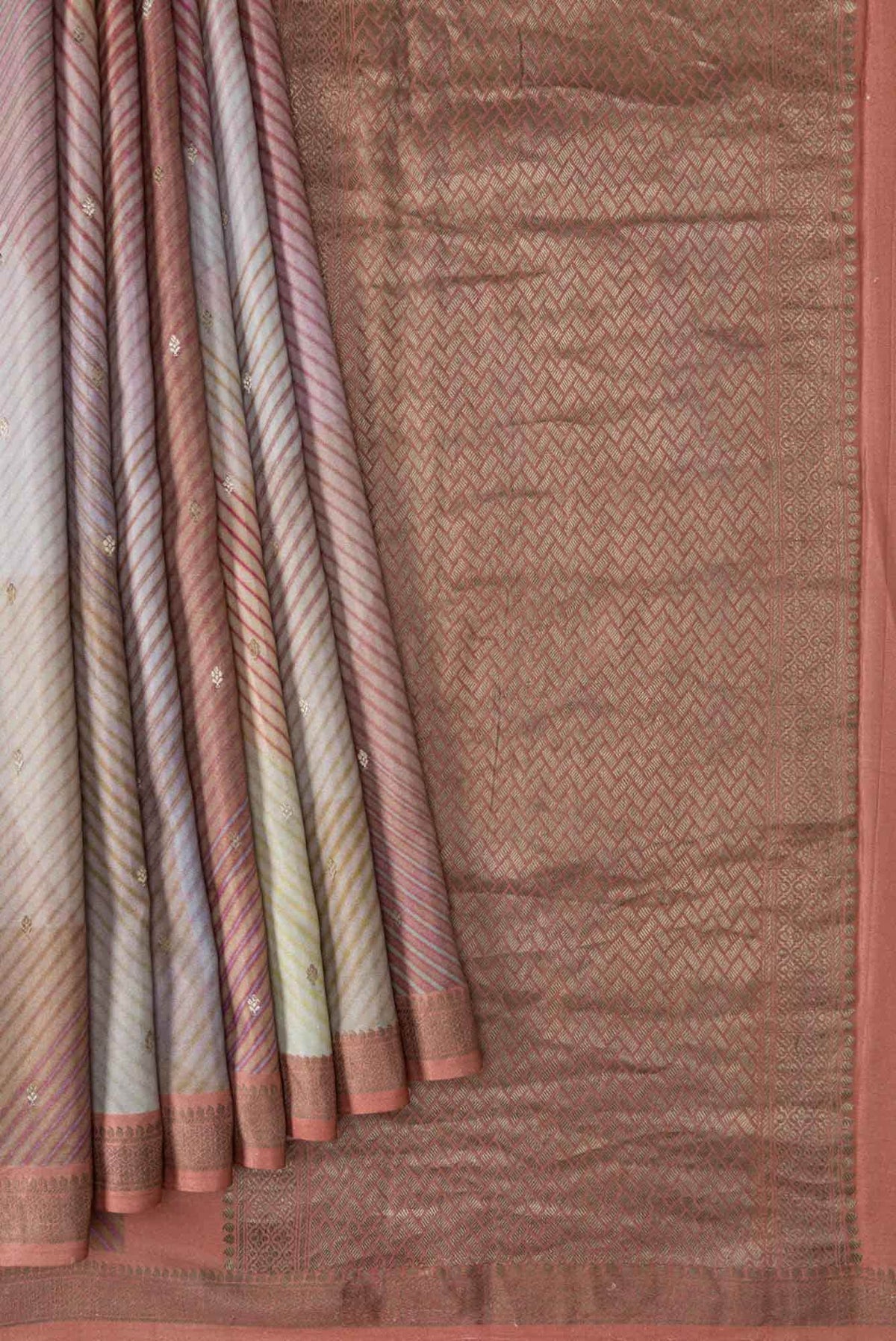 Multi Color Mysore Crepe Saree