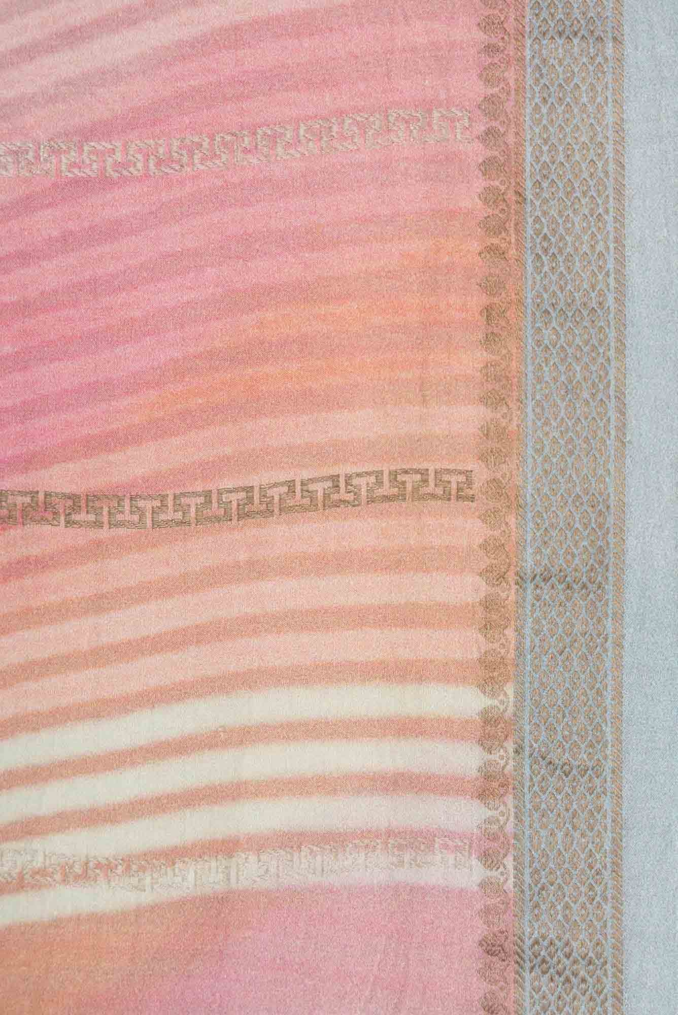 Pink Peach and Lavender Dual Tone Mysore Crepe Sareenf2767170