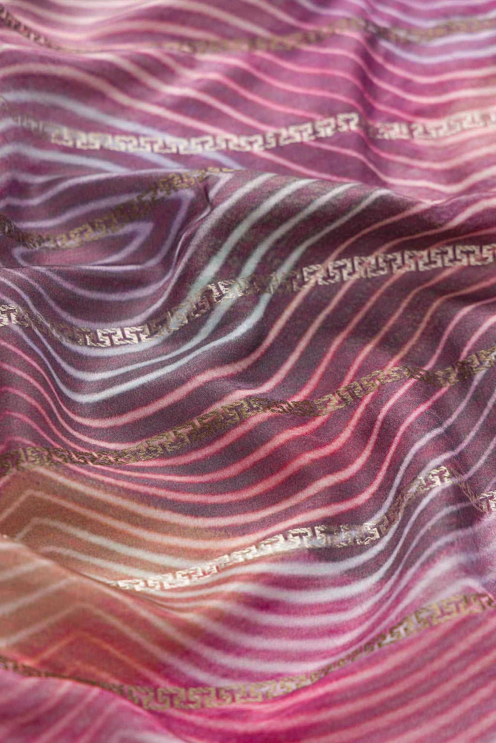Pink Peach and Lavender Dual Tone Mysore Crepe Sareenf2767170
