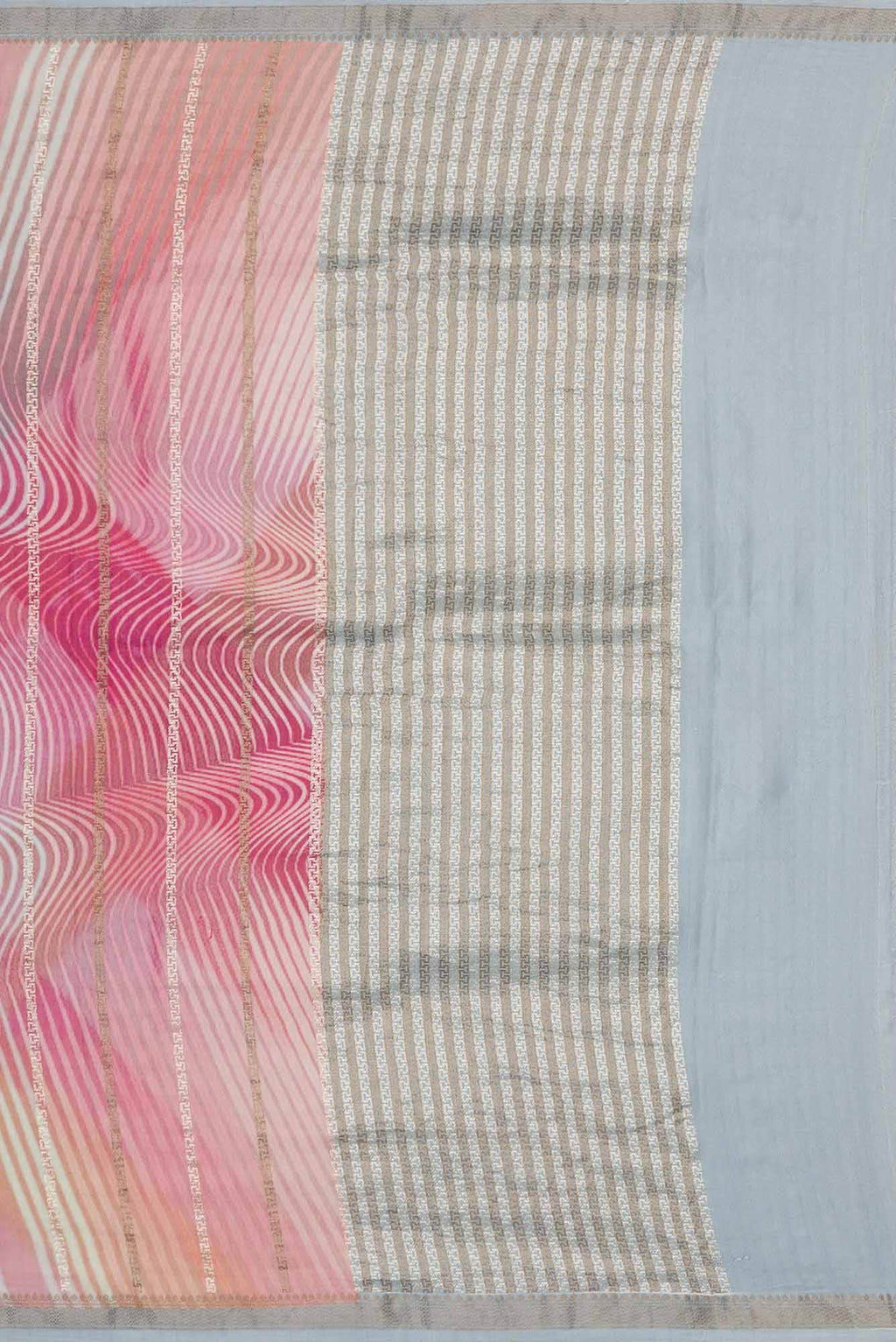 Pink Peach and Lavender Dual Tone Mysore Crepe Sareenf2767170