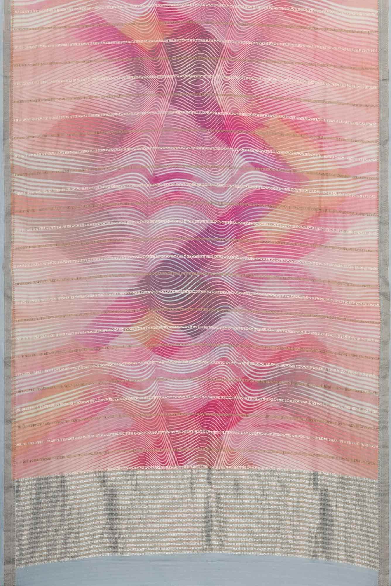 Pink Peach and Lavender Dual Tone Mysore Crepe Sareenf2767170