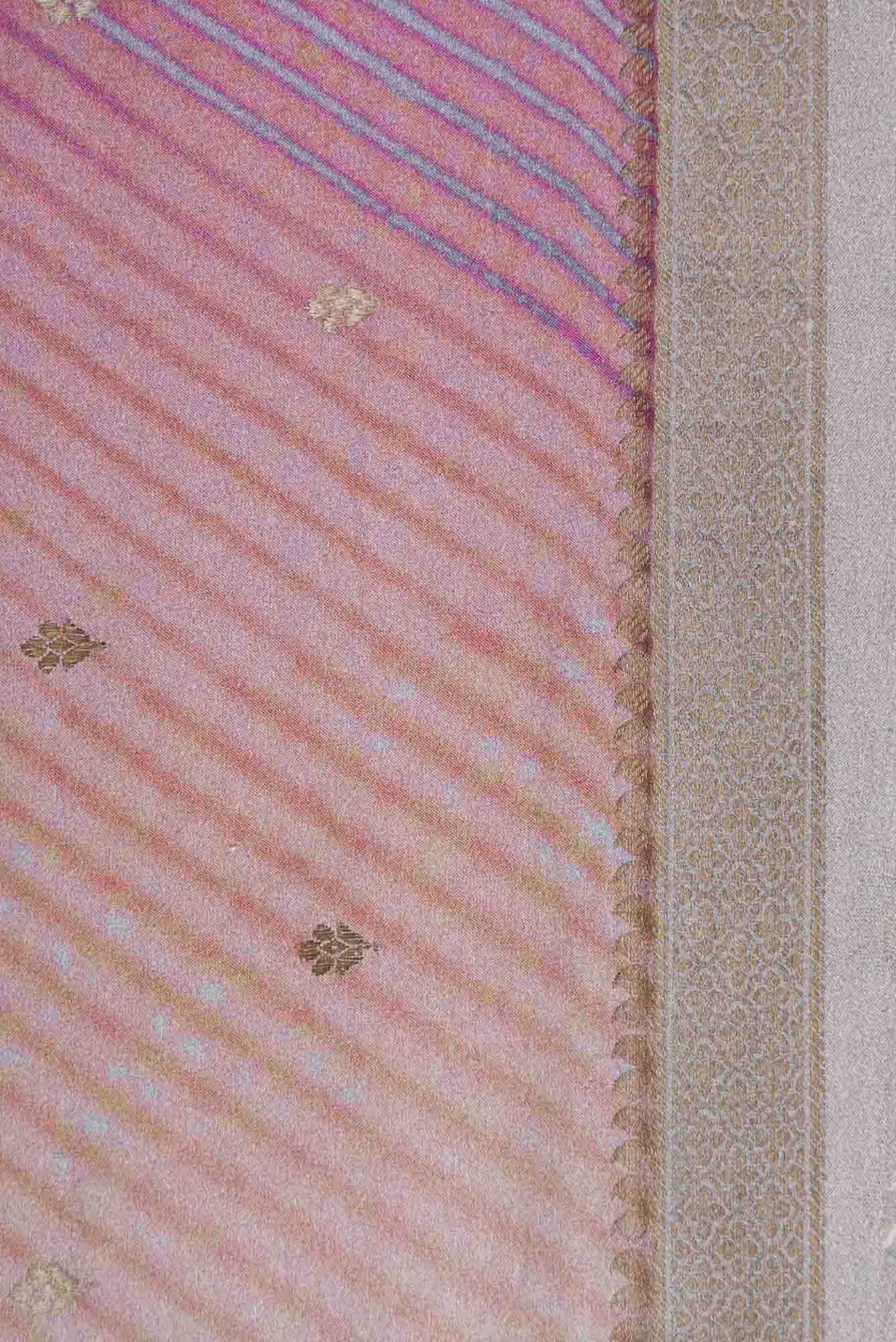 Pink  Blue and Lavender Dual Tone Mysore Crepe Sareenf2767173