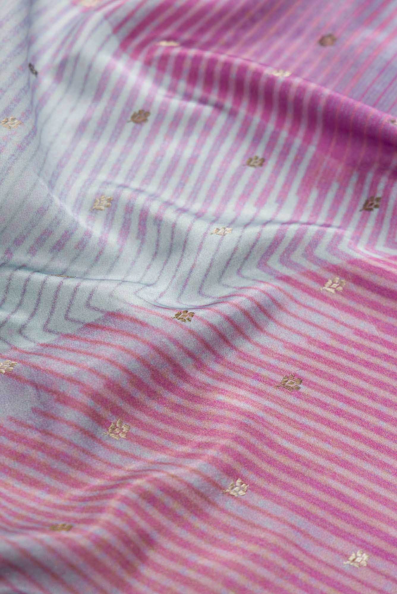 Pink  Blue and Lavender Dual Tone Mysore Crepe Sareenf2767173