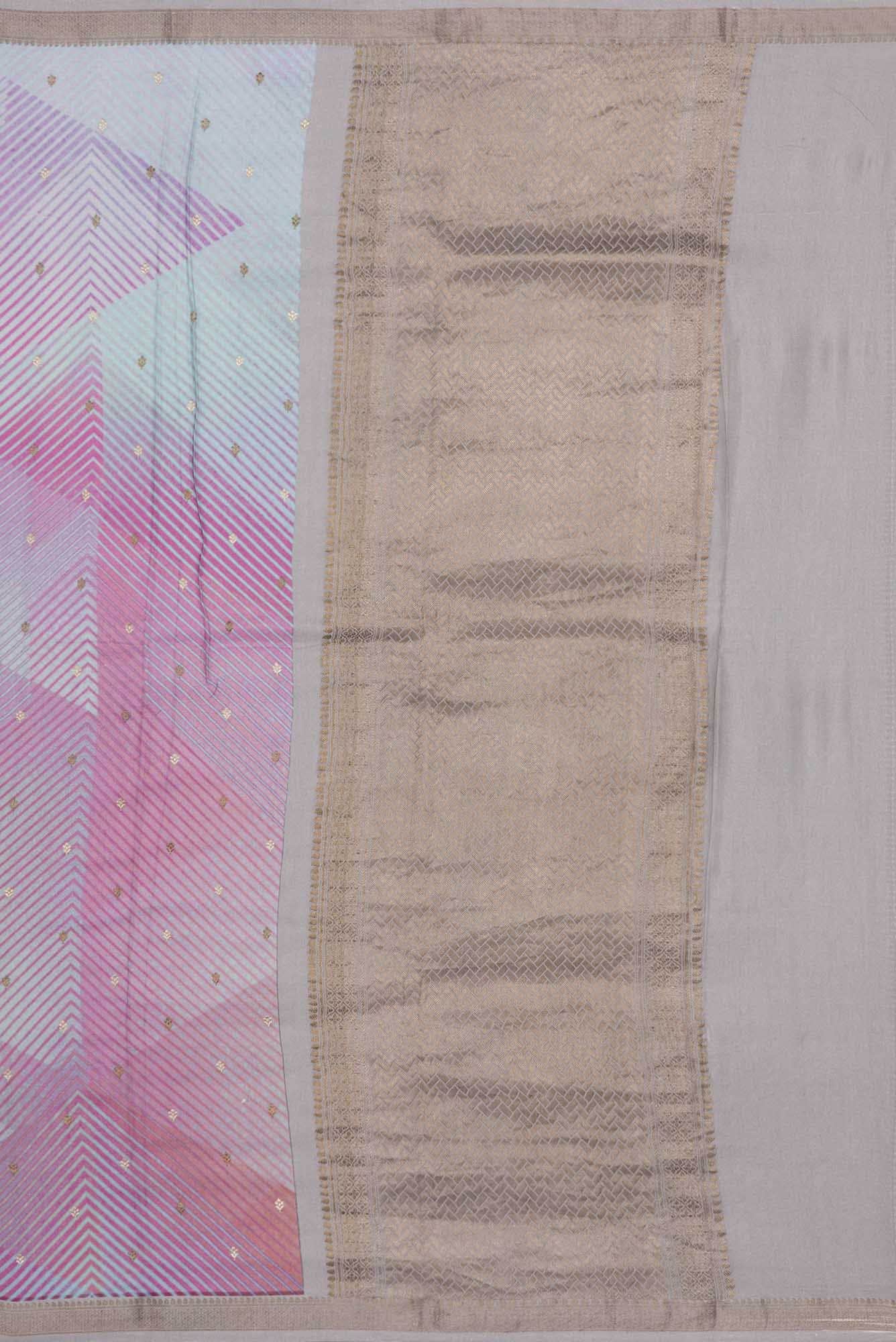 Pink  Blue and Lavender Dual Tone Mysore Crepe Sareenf2767173