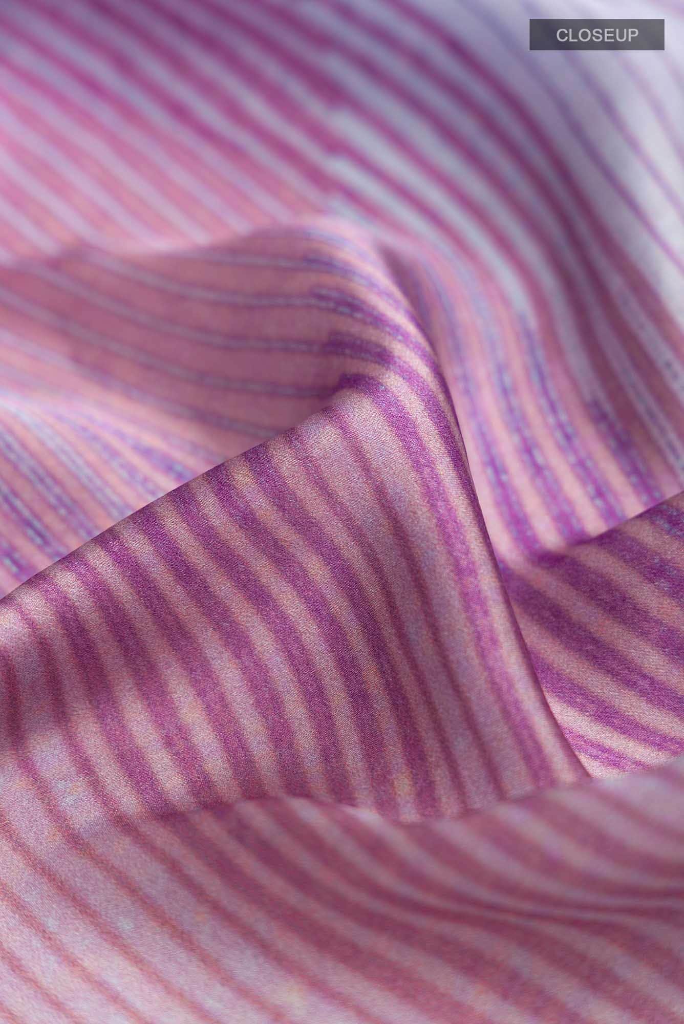 Lavender Satin Crepe Saree
