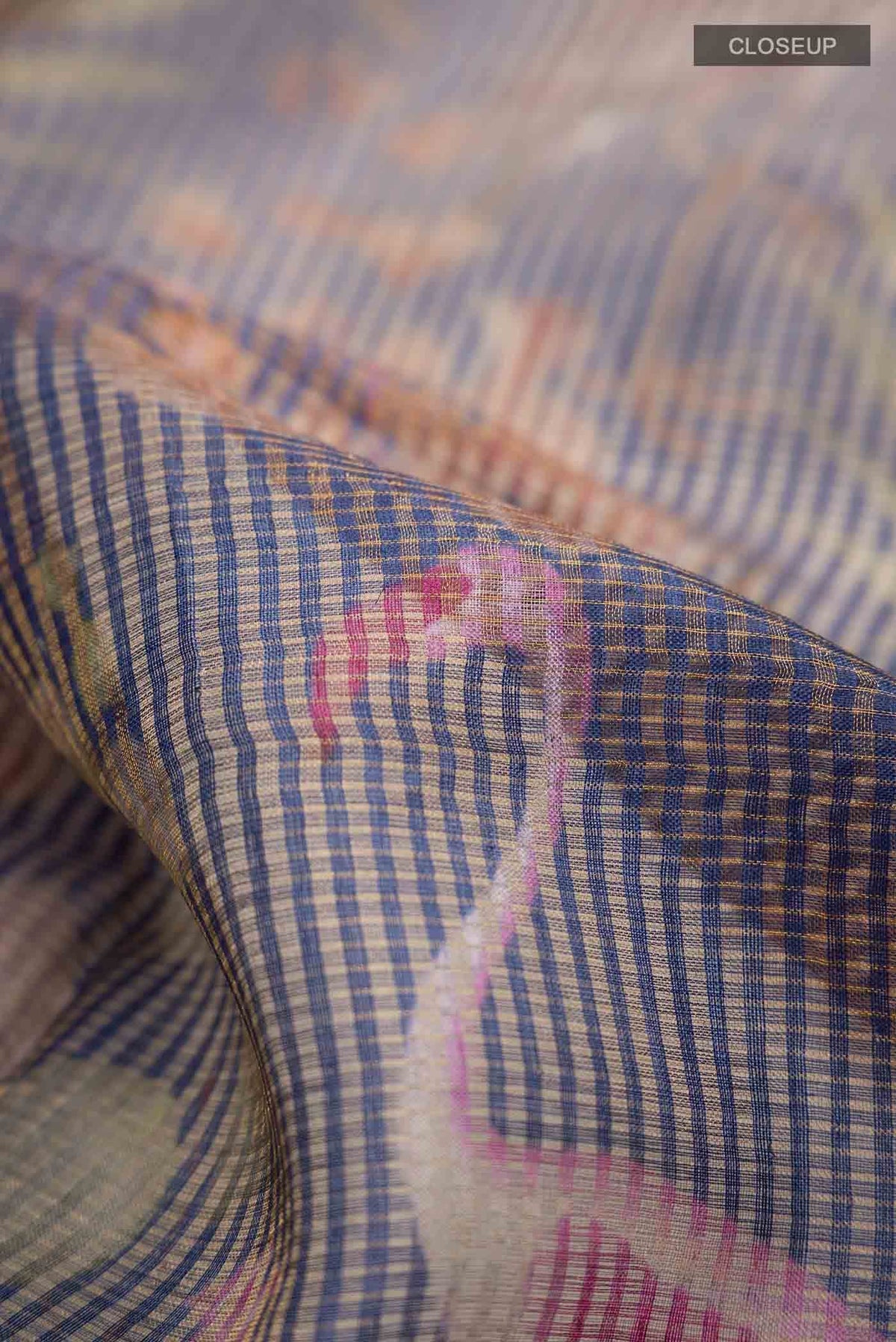 Blue Bhagalpuri Tussar Silk Saree