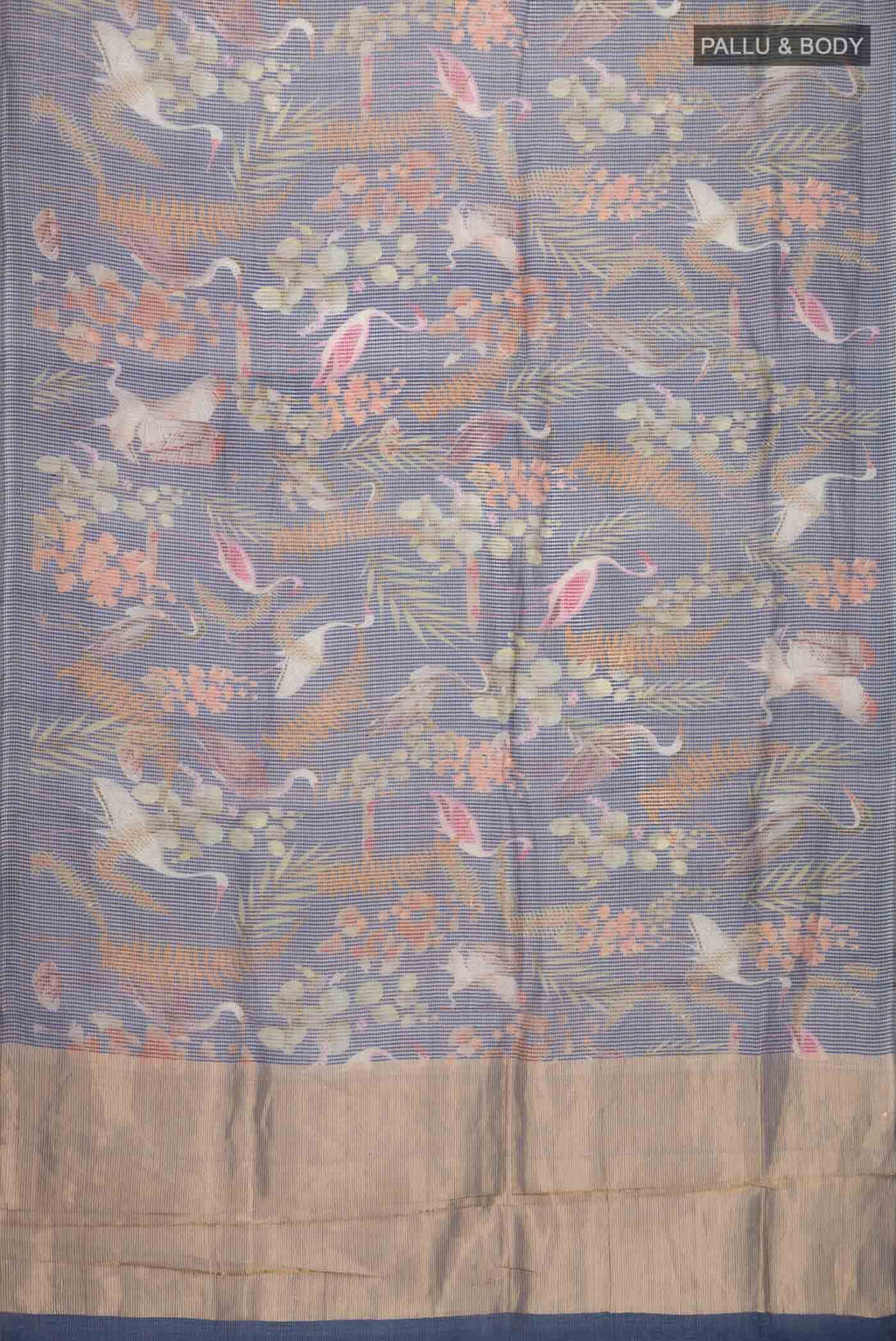 Blue Bhagalpuri Tussar Silk Saree