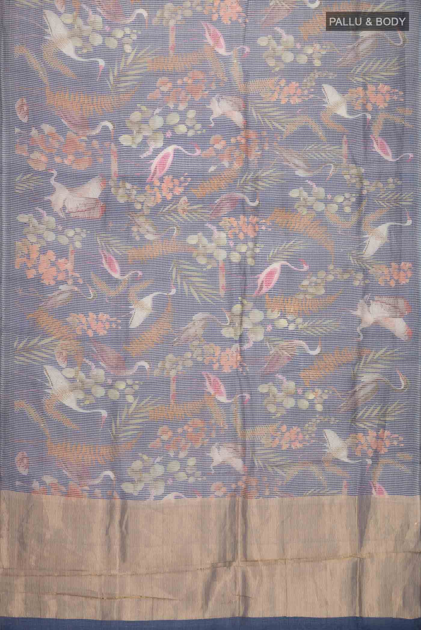 Blue Bhagalpuri Tussar Silk Saree
