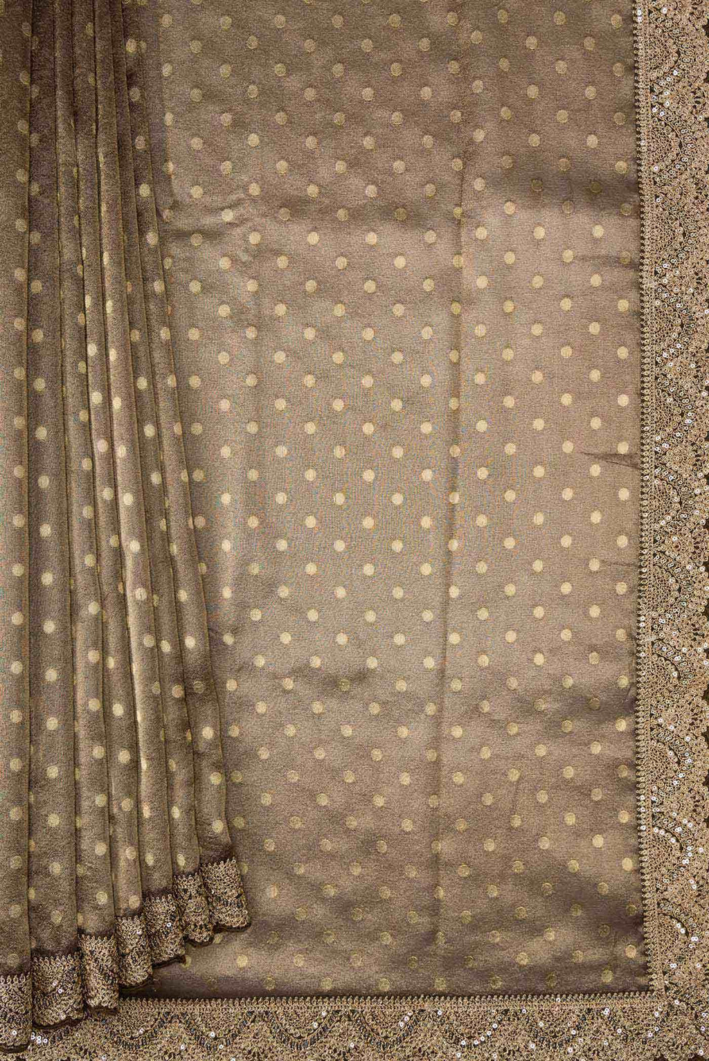 Mehandi Green Dual Tone Tissue Silk Saree
