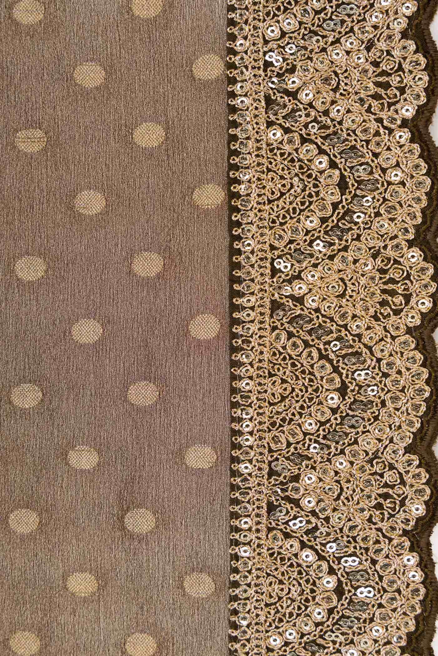 Brown Organza Silk Saree