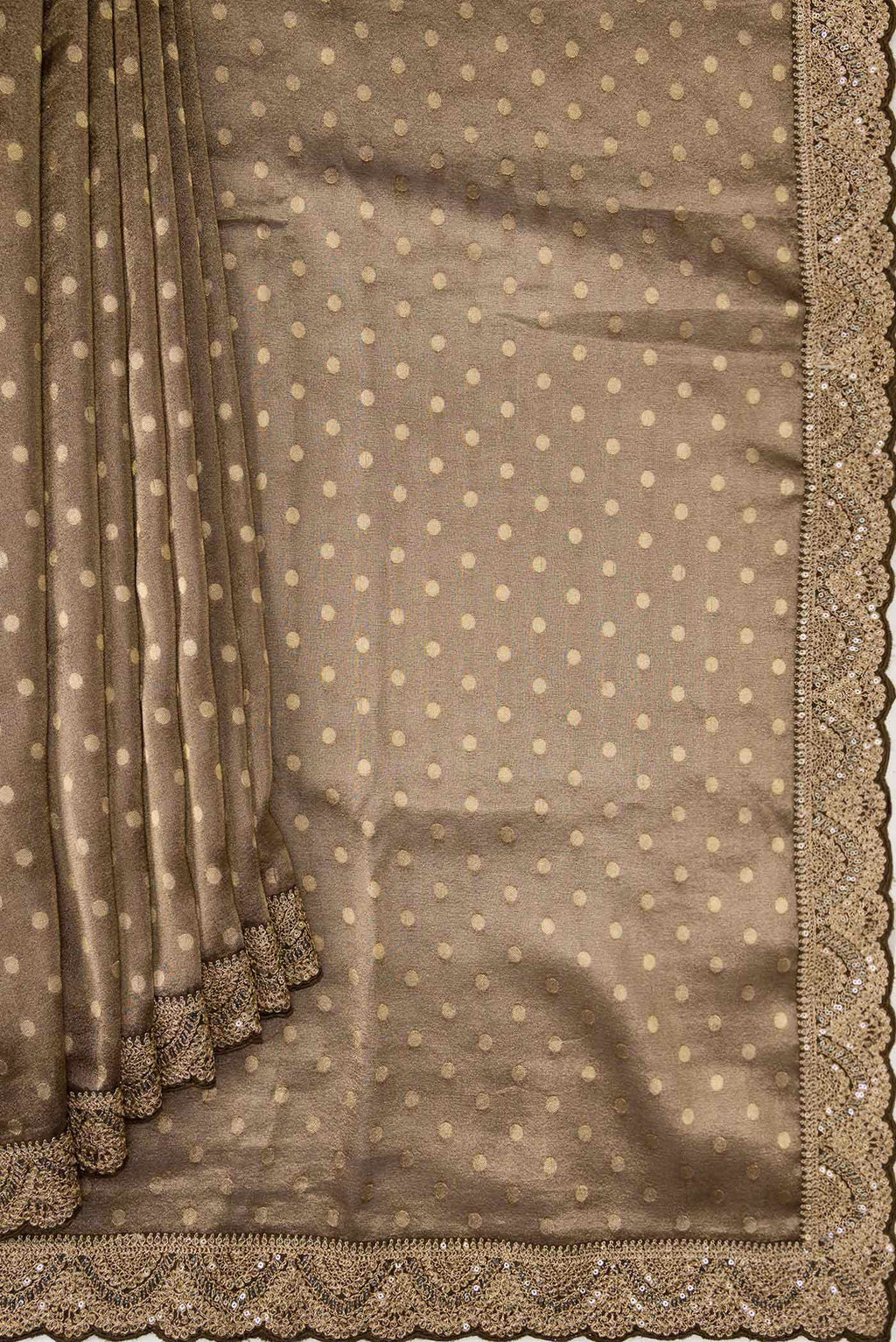 Brown Organza Silk Saree