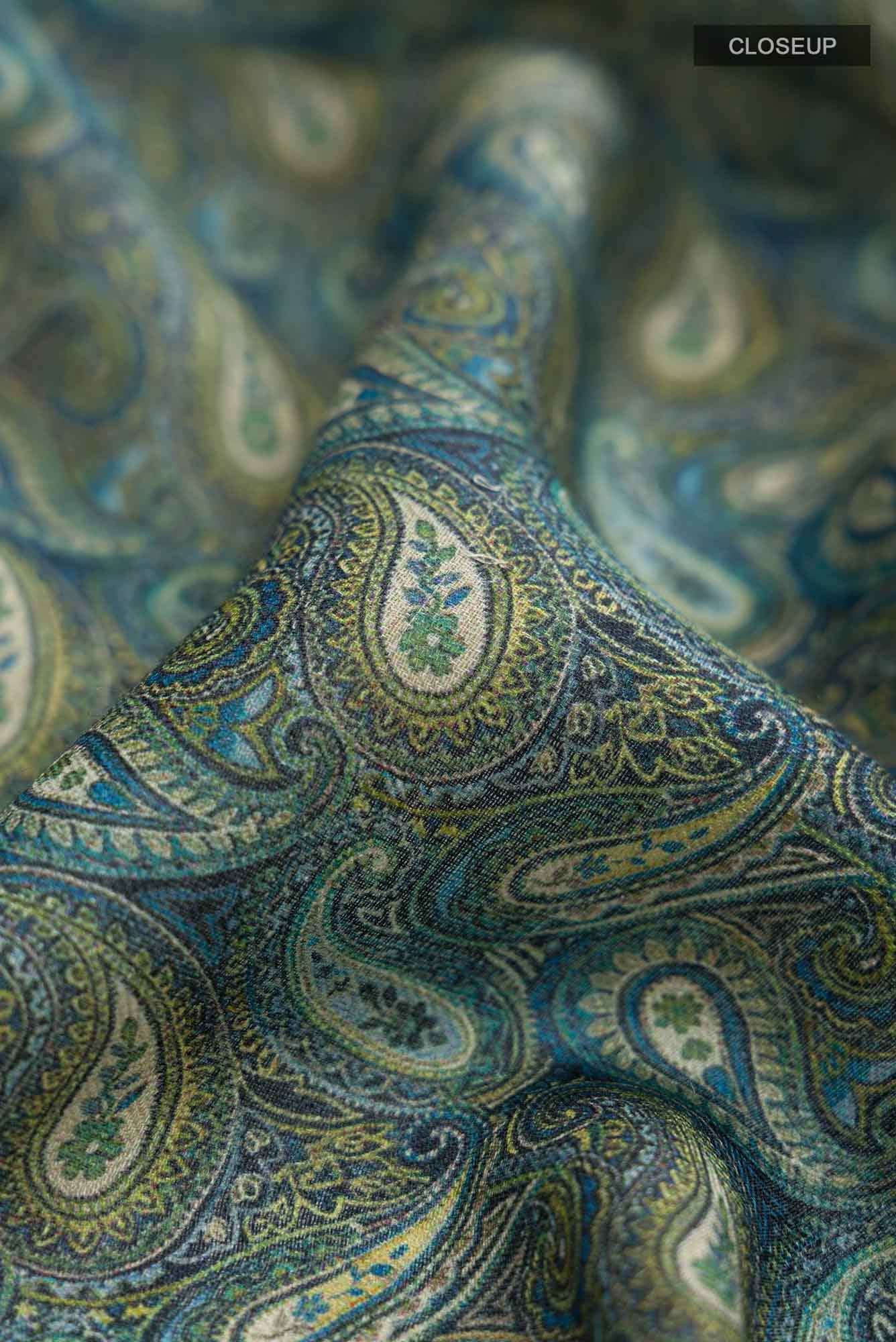 Green Pashmina Silk Saree
