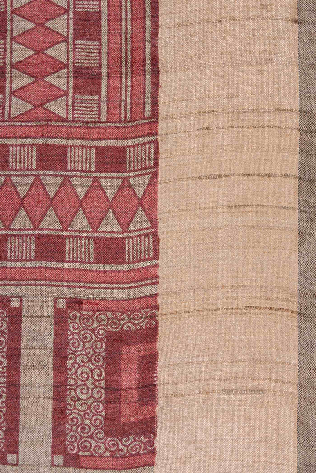 Maroon Tussar Silk Saree