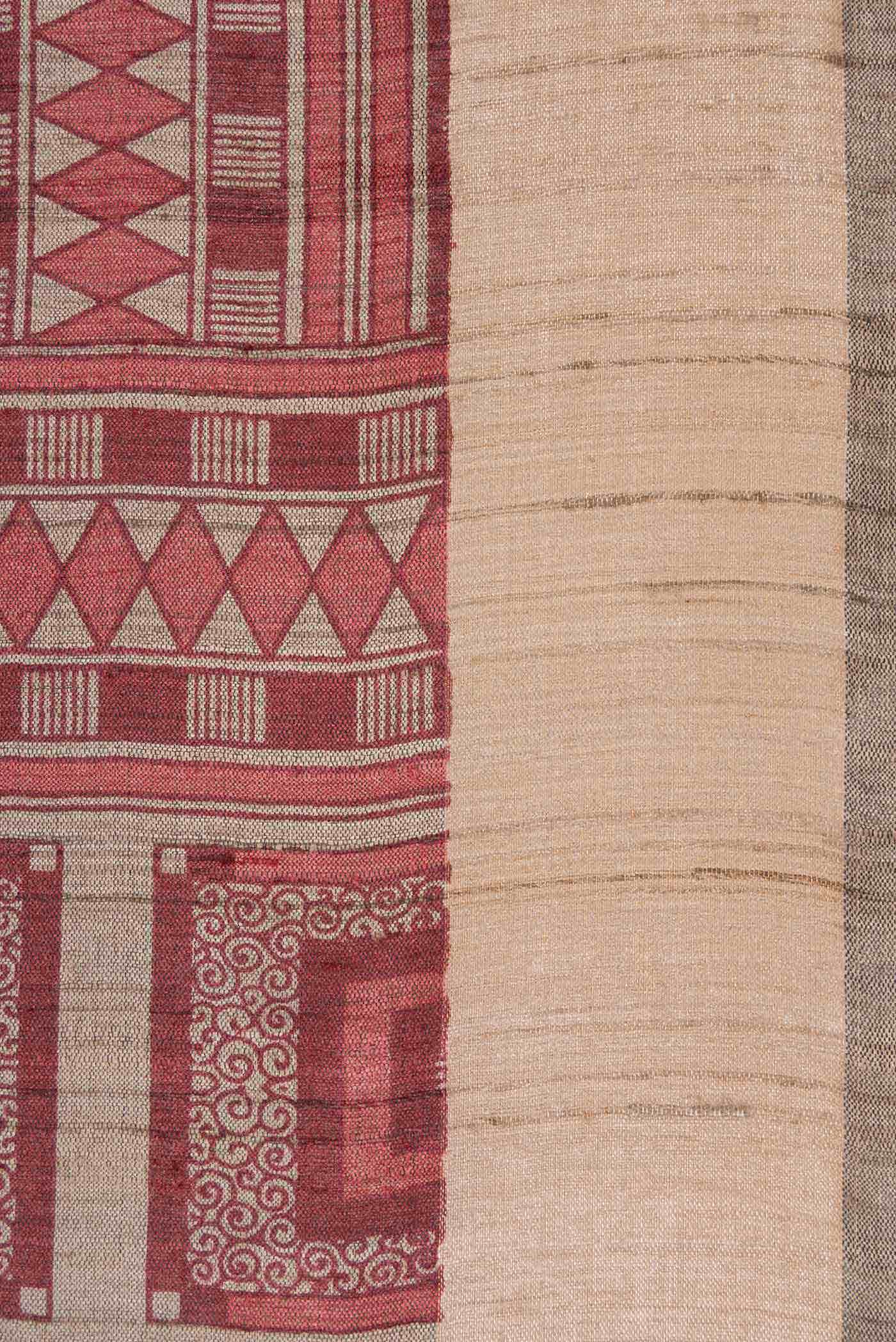 Maroon Tussar Silk Saree