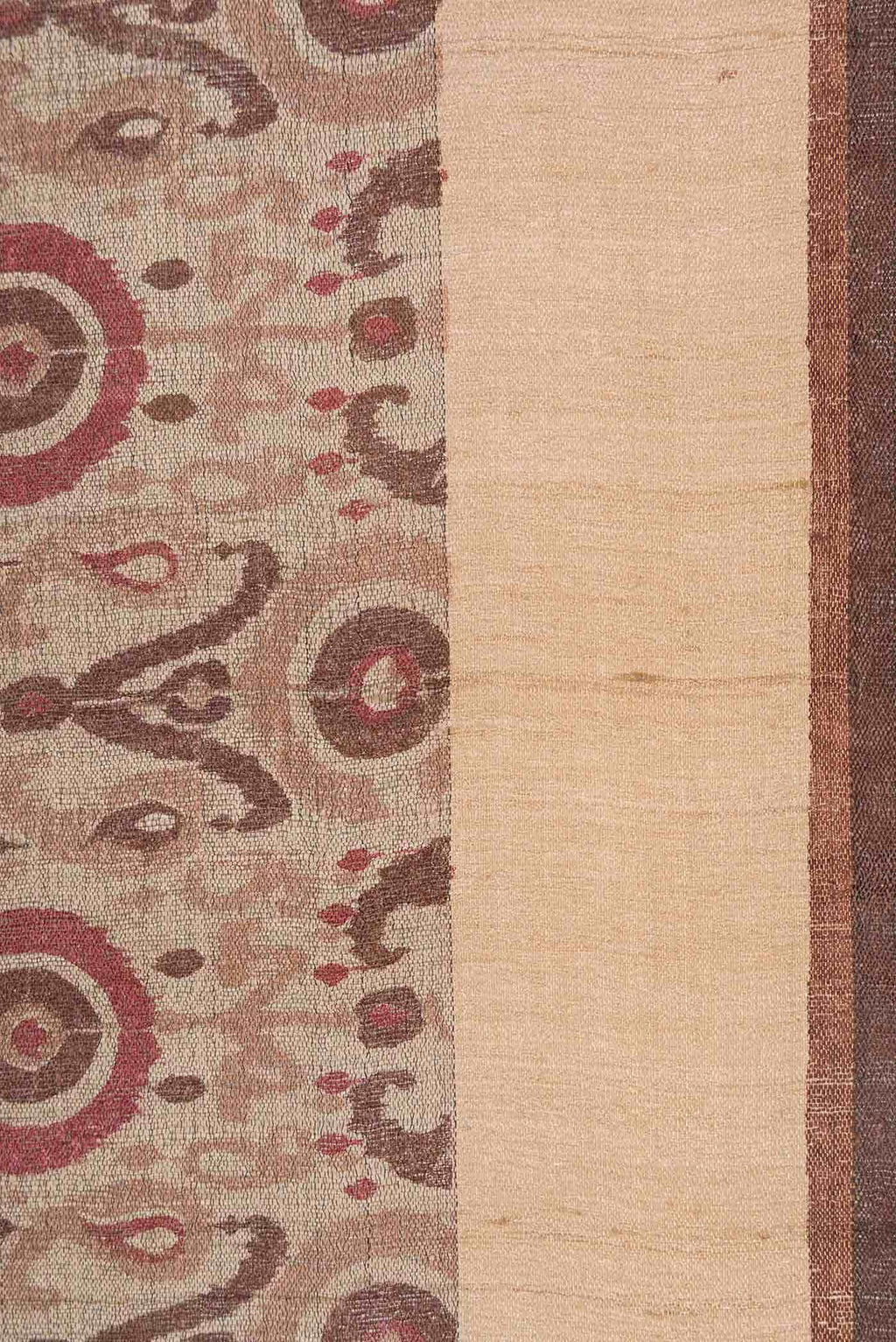 Beige Dual Tone Tussar Silk Saree