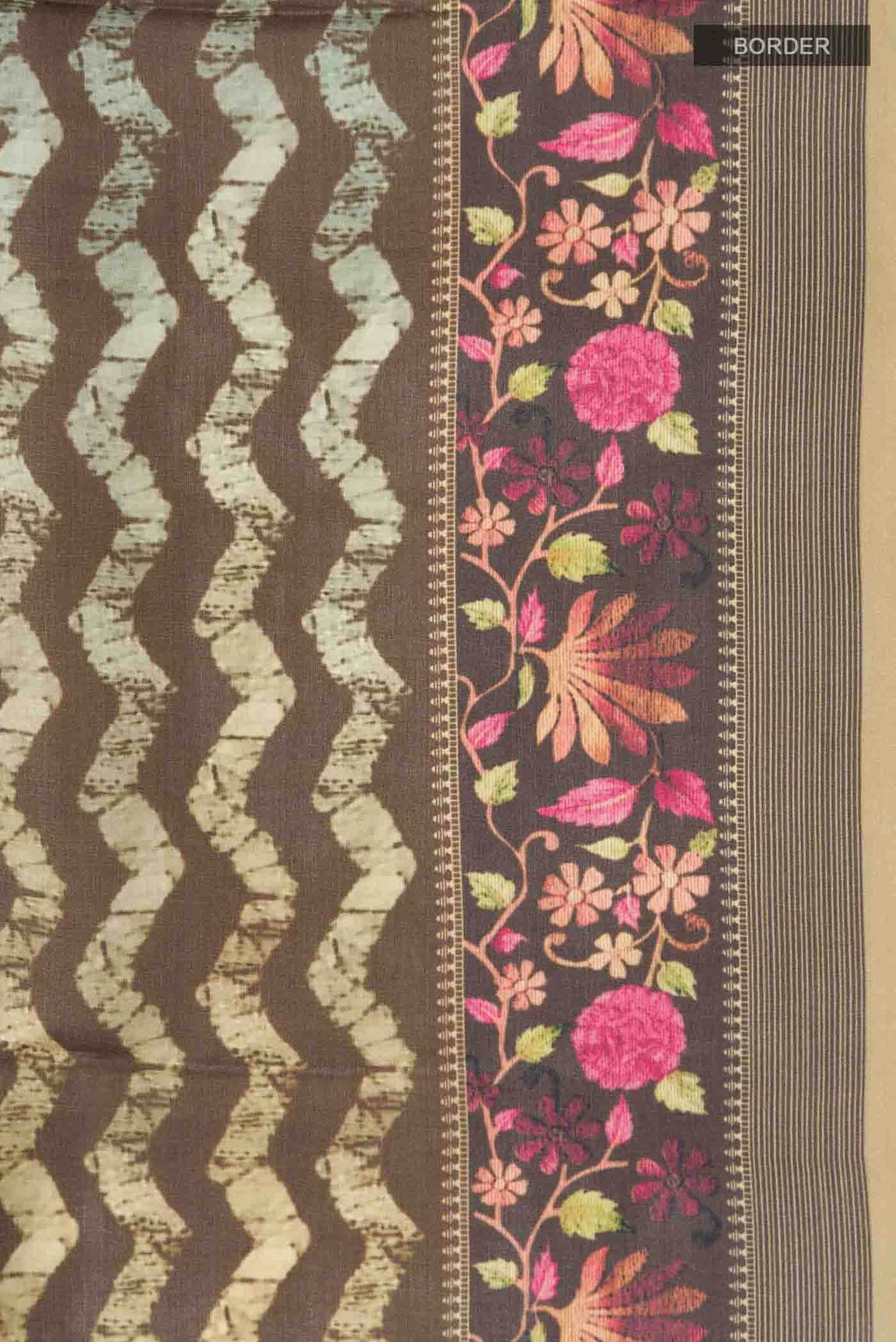 Brown Tussar Silk Saree
