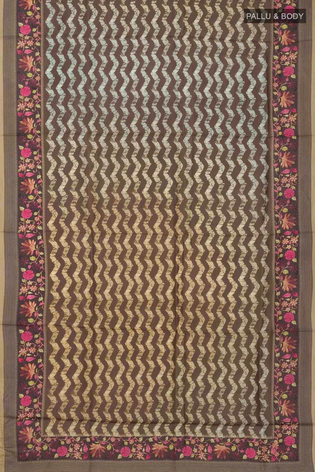 Brown Tussar Silk Saree