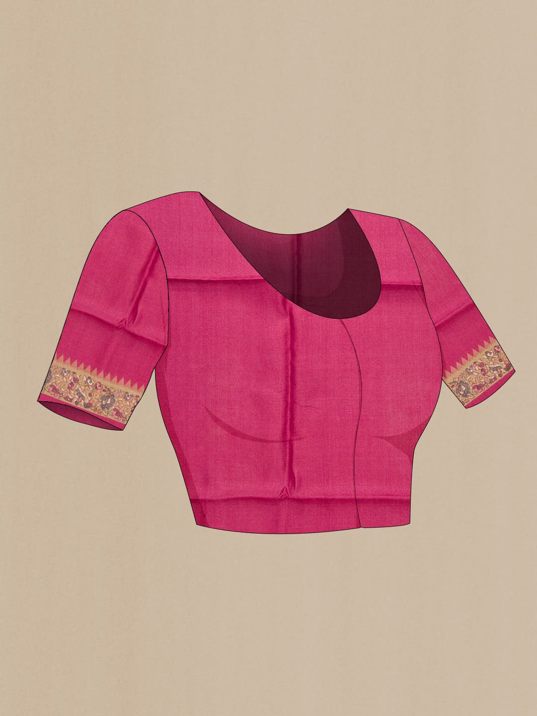 Pink Tussar Silk Saree