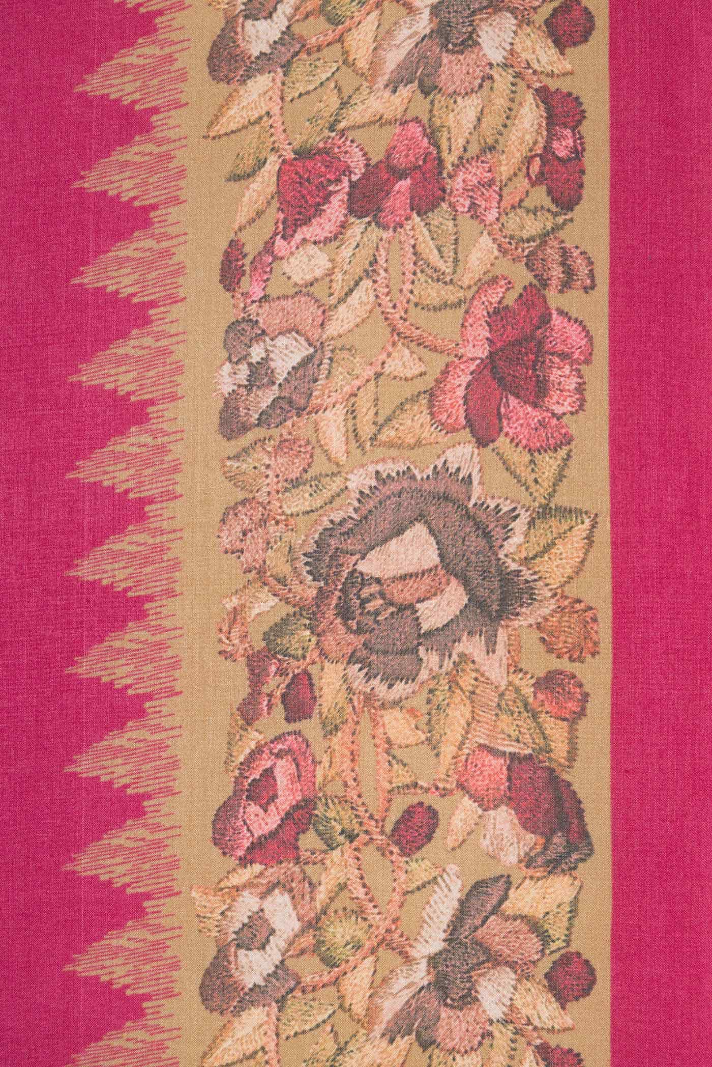 Pink Tussar Silk Saree