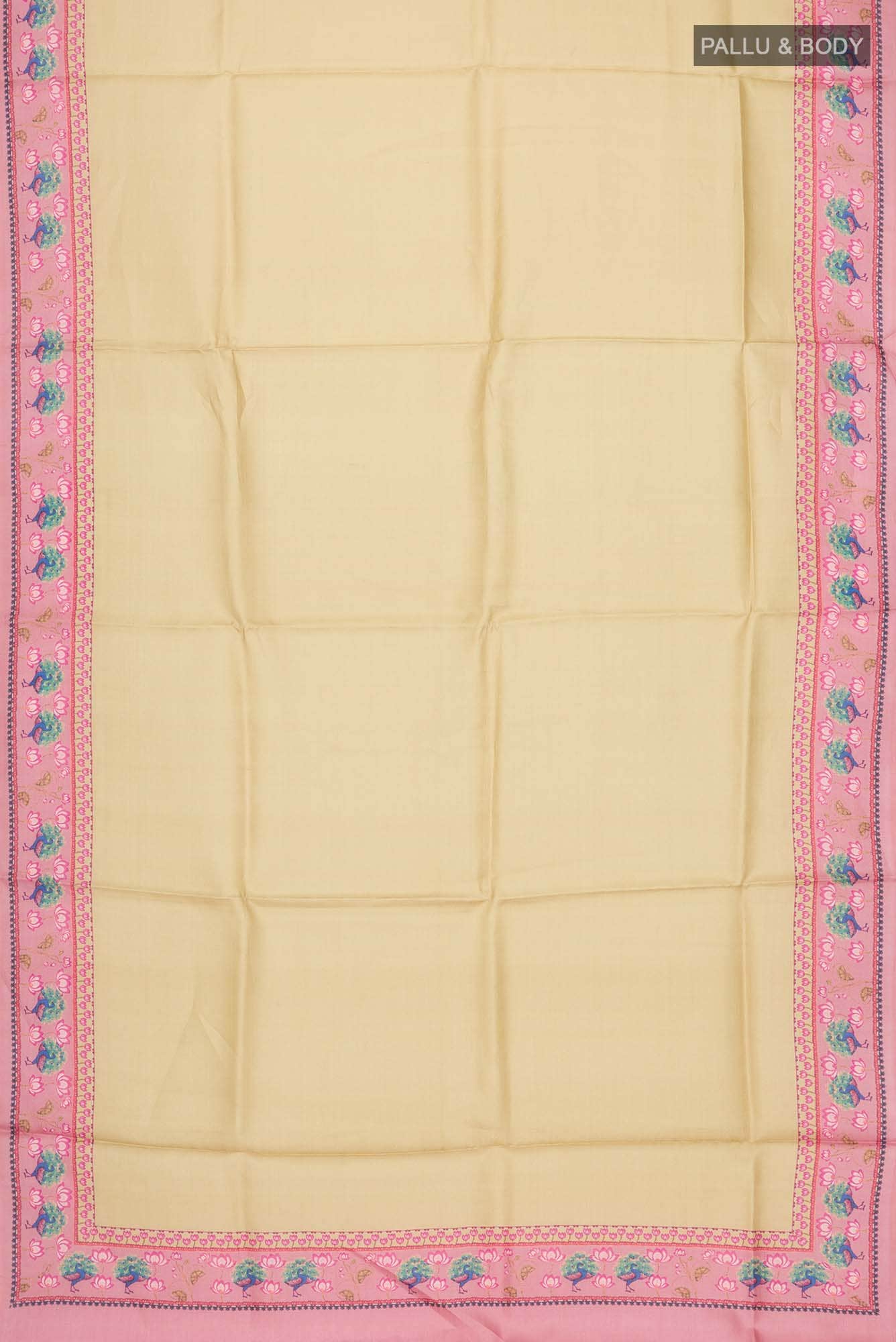 Beige Bhagalpuri Tussar Silk Saree