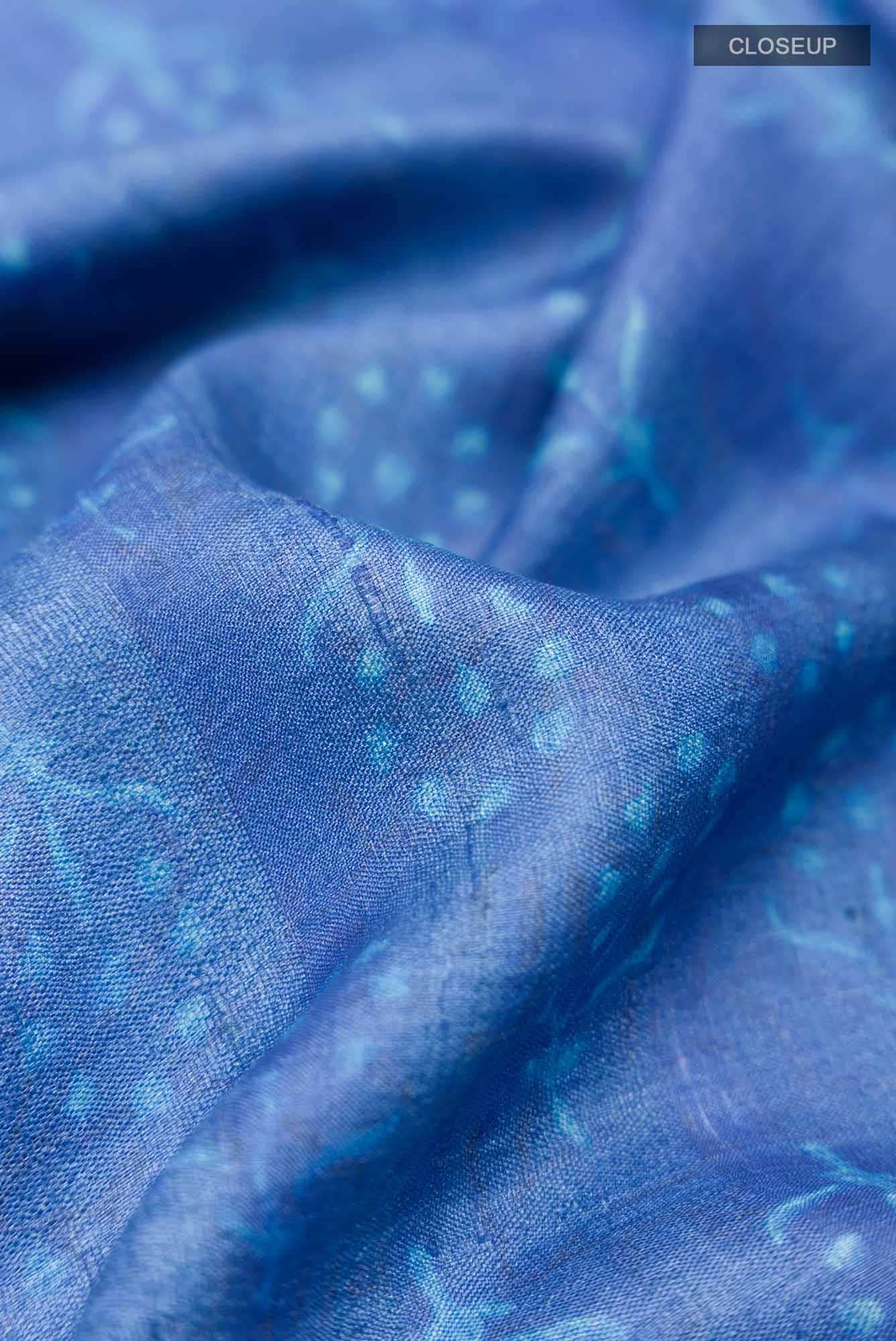 Blue Tussar Silk Saree