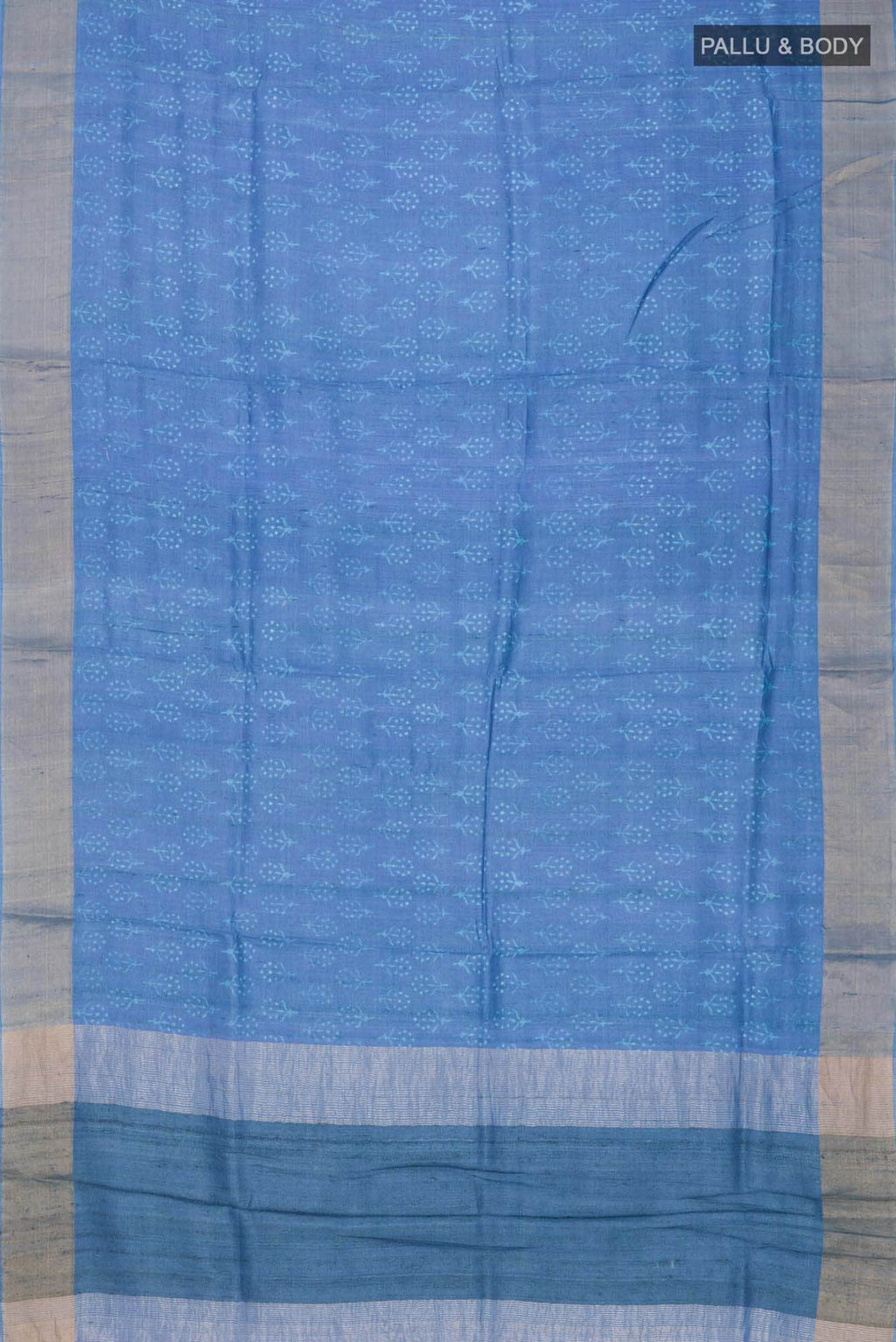 Blue Tussar Silk Saree