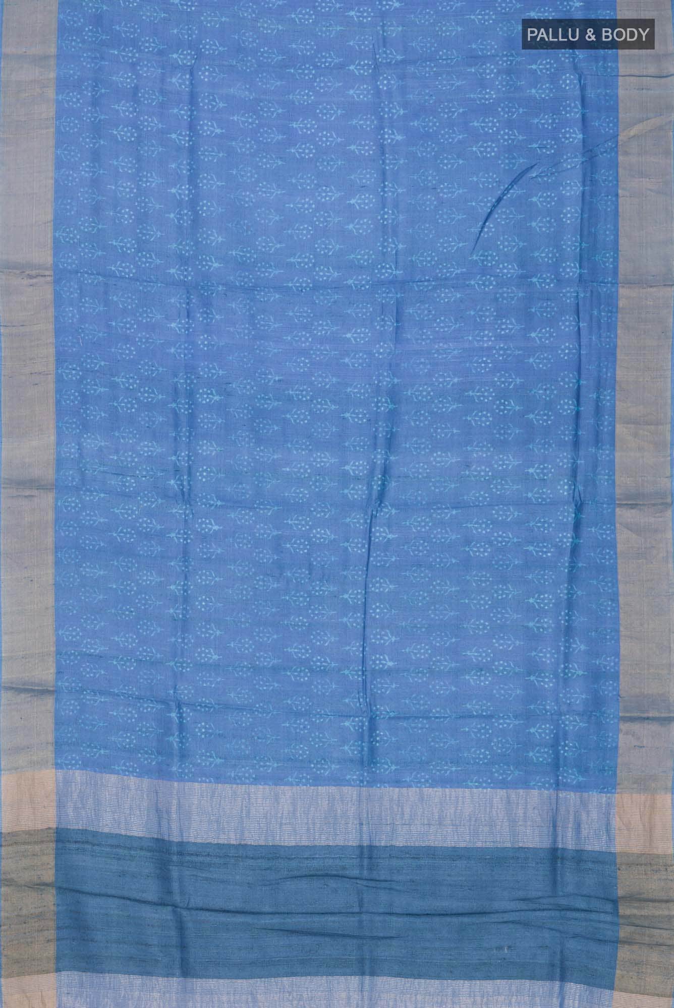Blue Tussar Silk Saree