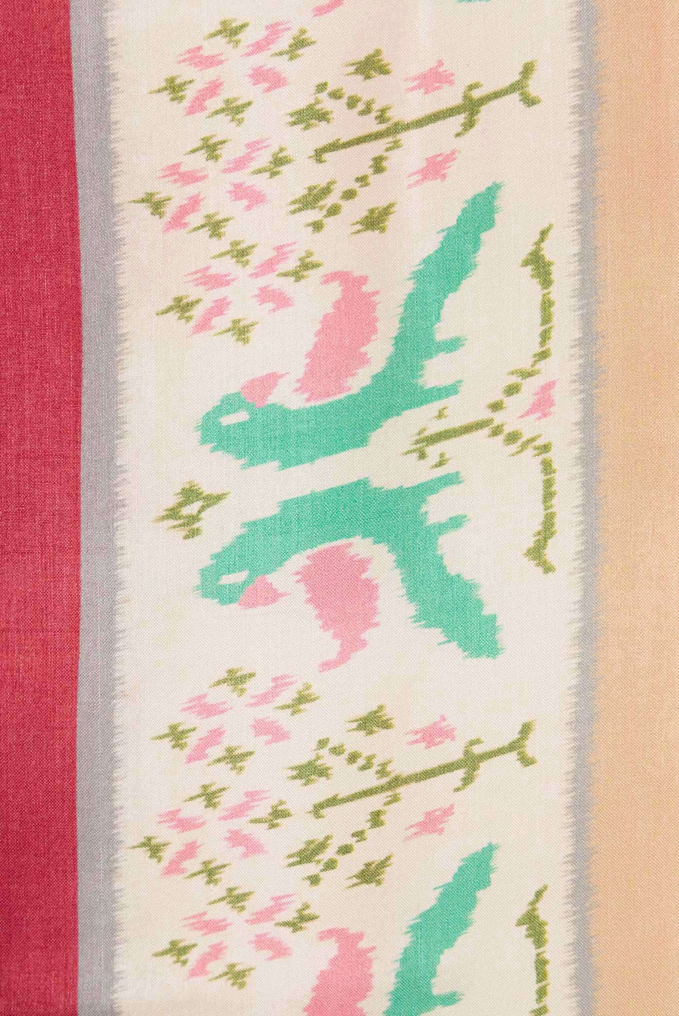 Maroon Tussar Silk Saree