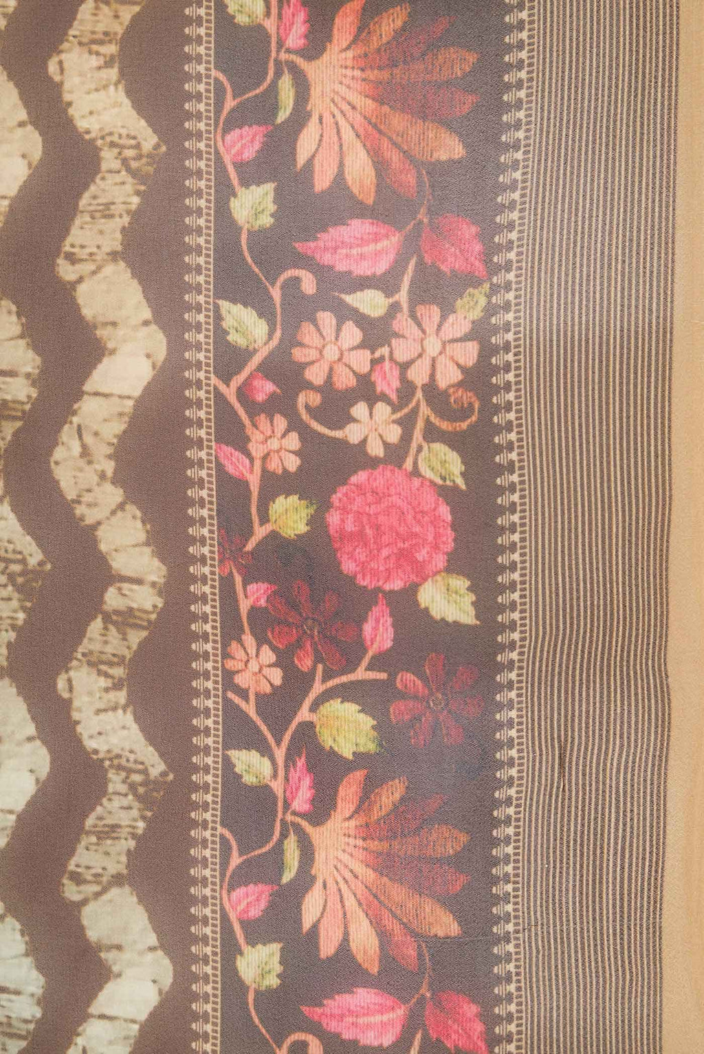 Brown Dual Tone Mysore Georgette Saree