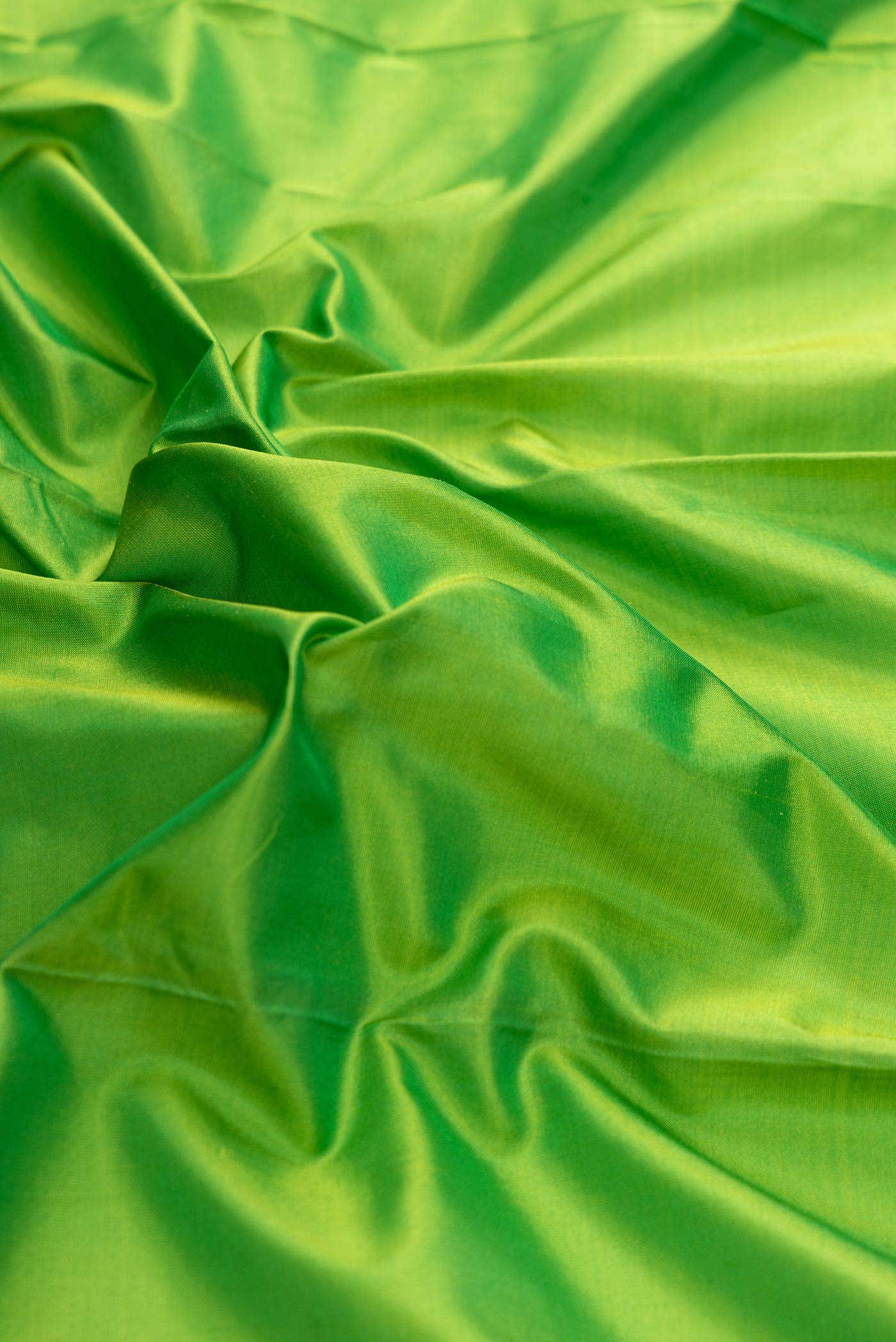Parrot Green Dual Tone Kanchipuram Silk Saree