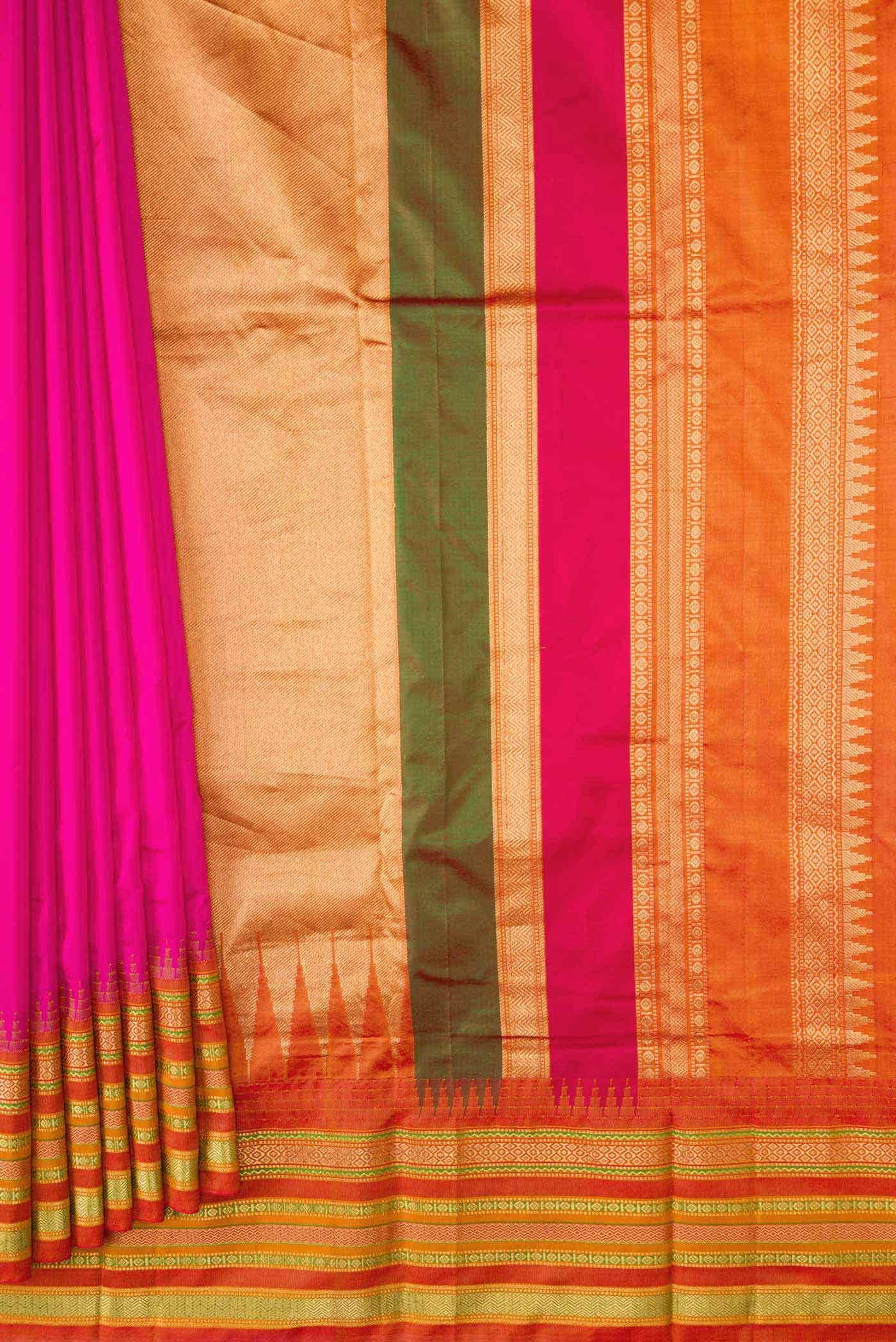 Pink Dual Tone Kanchipuram Silk Saree