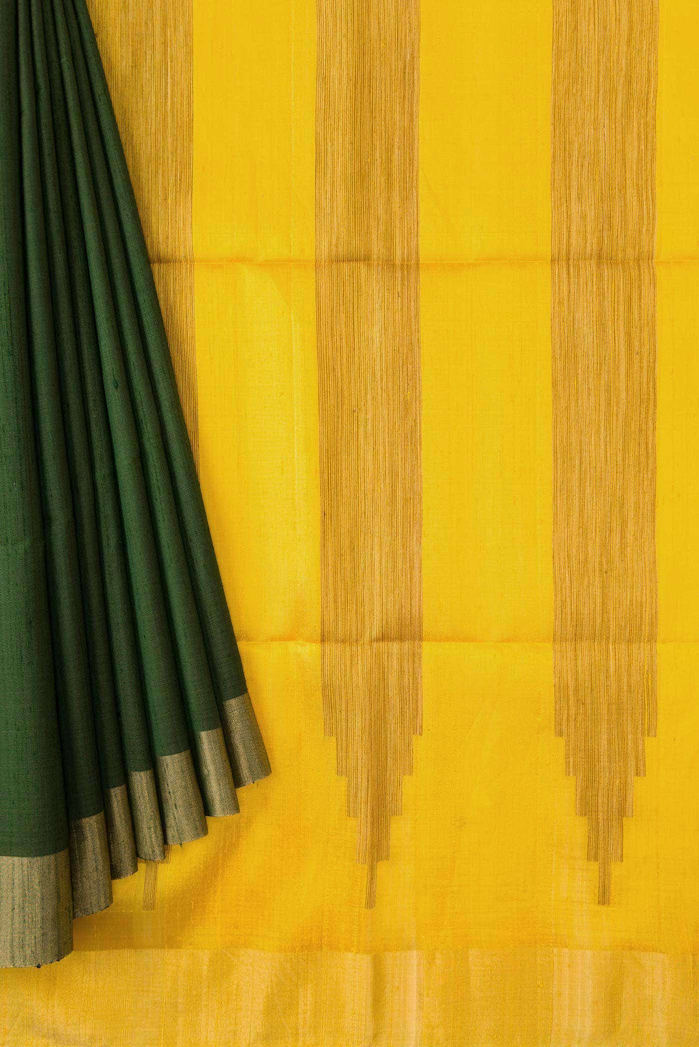 Mehandi Green Dual Tone Raw Silk Saree