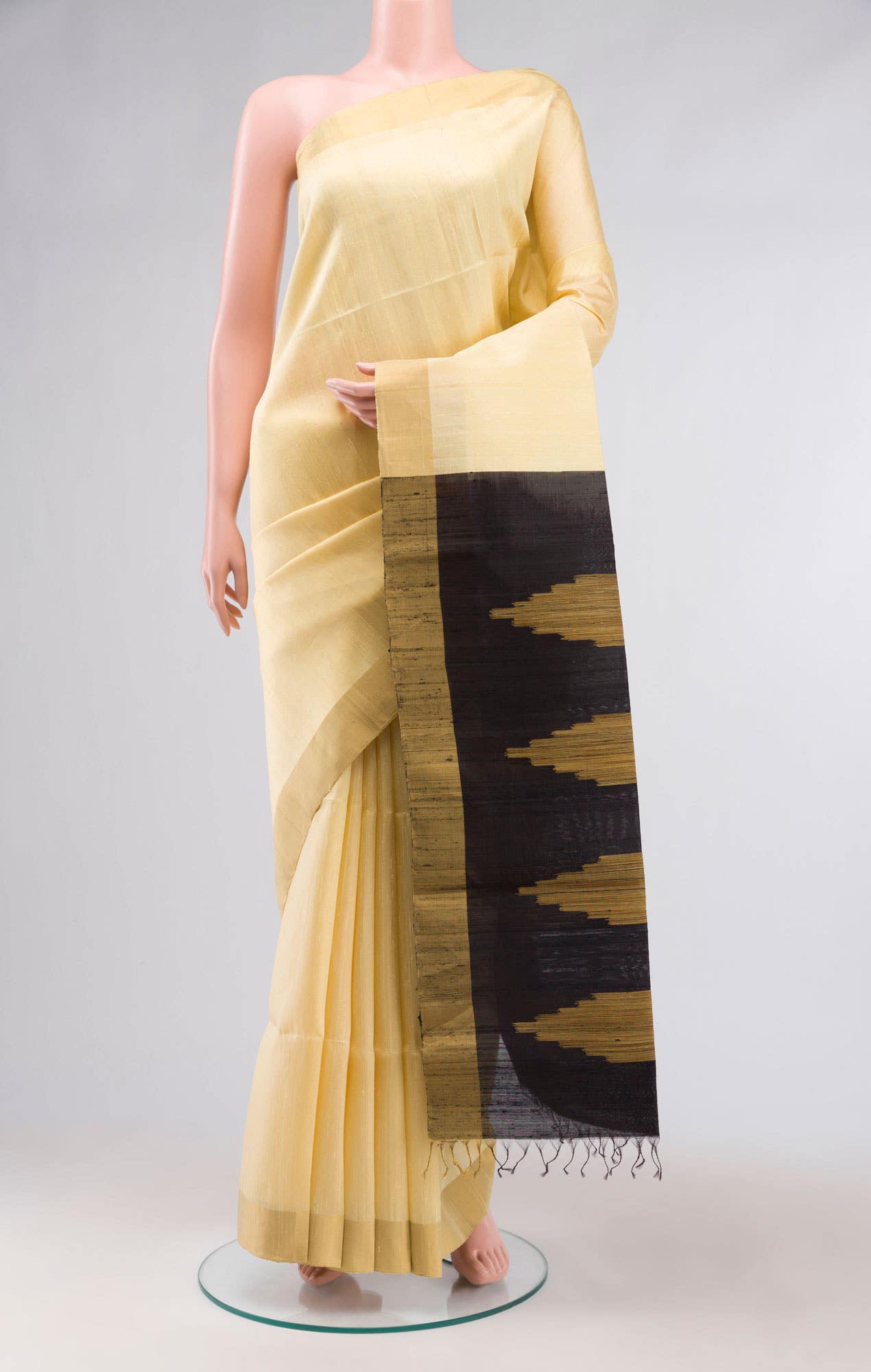 Beige Raw Silk Saree