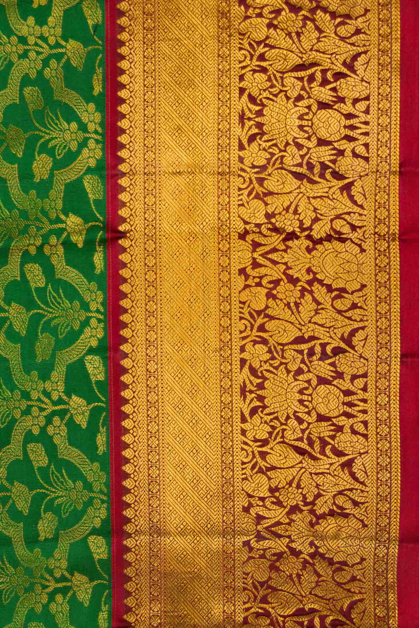 Green Dual Tone Kanchipuram Silk Saree