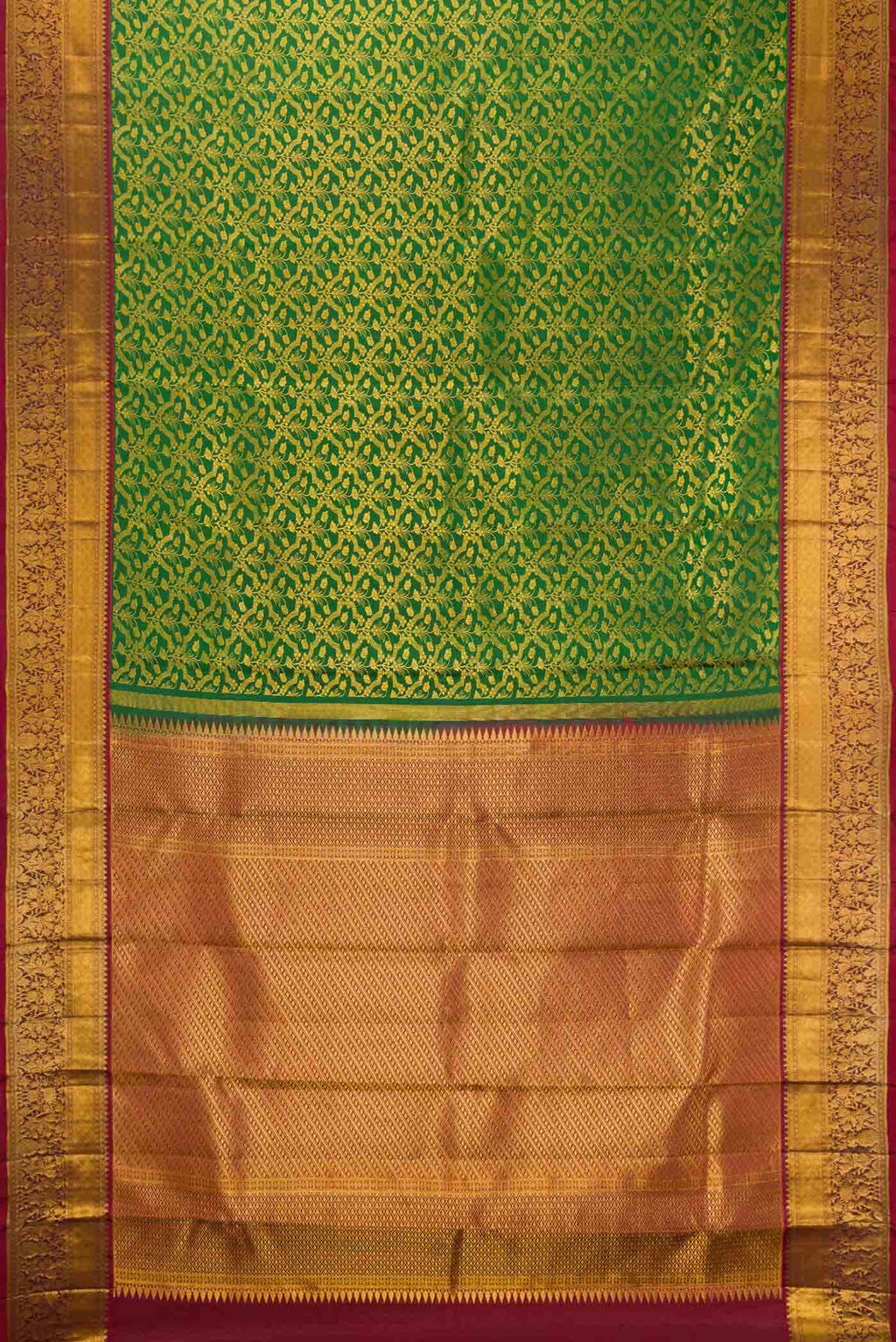 Green Dual Tone Kanchipuram Silk Saree