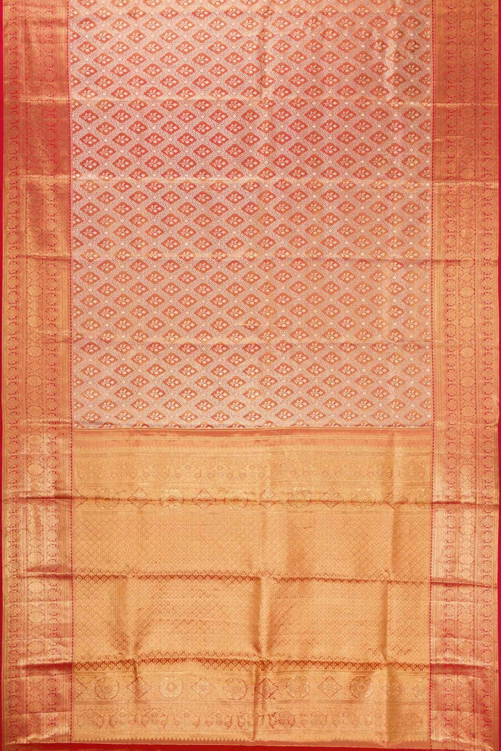 Dark Pink Dual Tone Kanchipuram Tissue Silk Saree