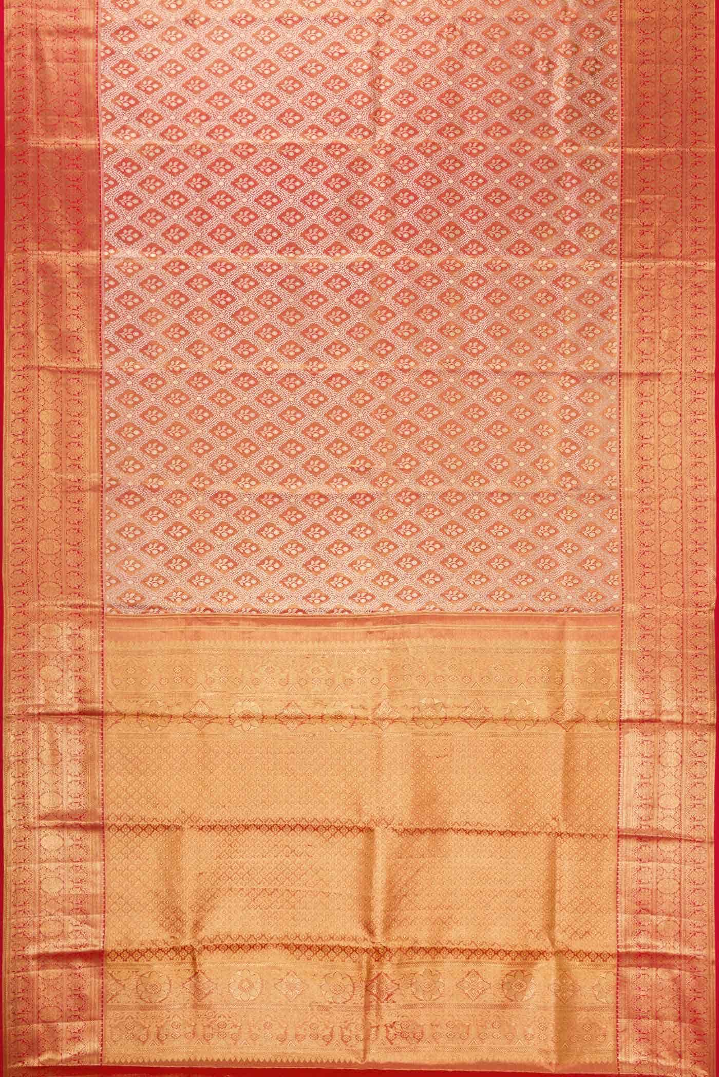 Dark Pink Dual Tone Kanchipuram Tissue Silk Saree