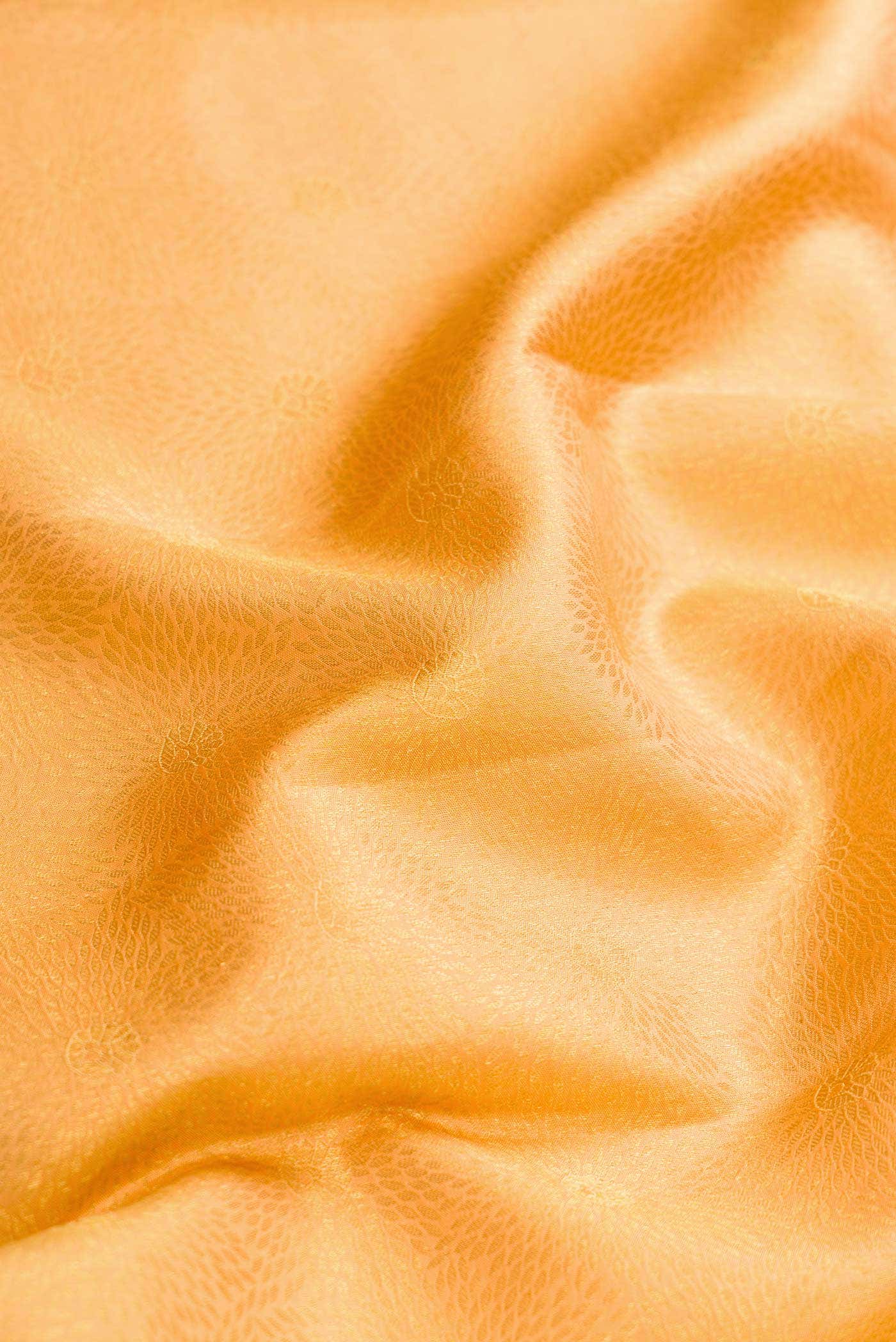Golden Peach Dual Tone Kanchipuram Silk Saree