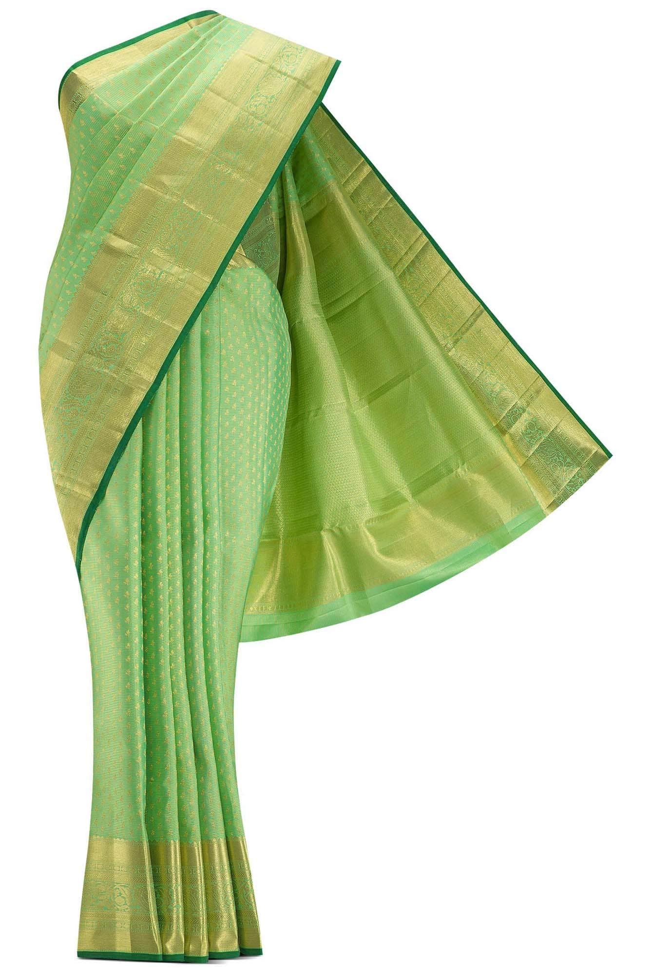 Sea Green Dual Tone Kanchipuram Silk Saree