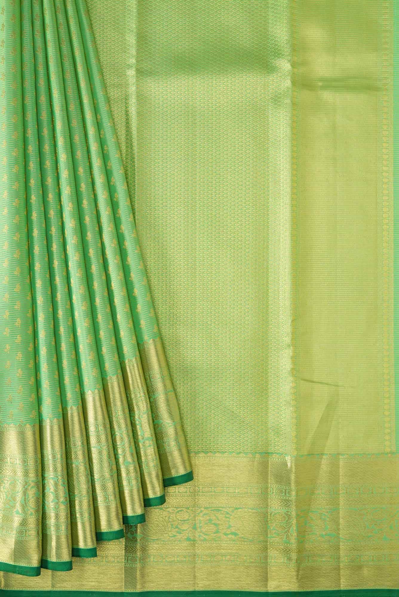 Sea Green Dual Tone Kanchipuram Silk Saree