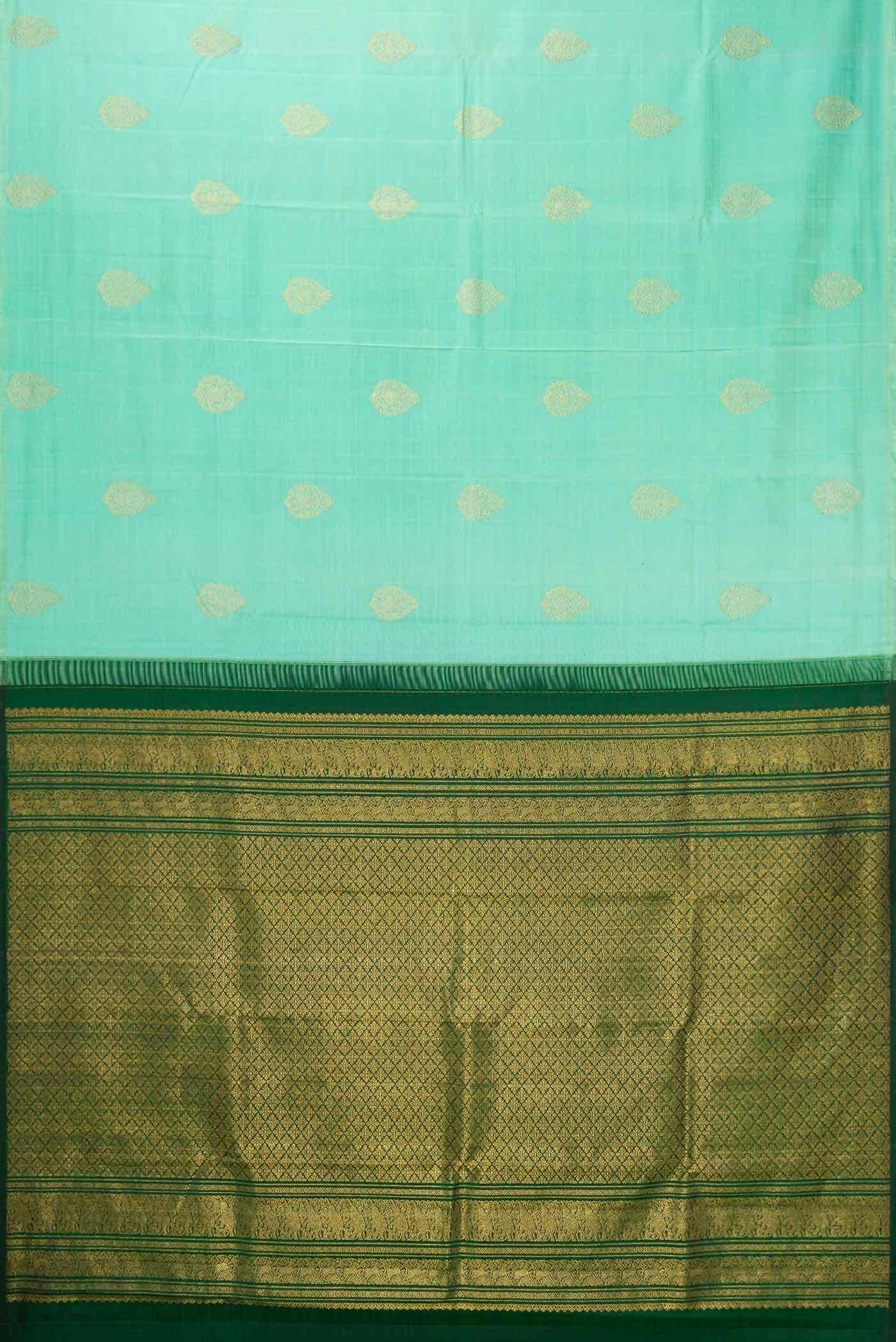 Sea Green Dual Tone Kanchipuram Silk Saree