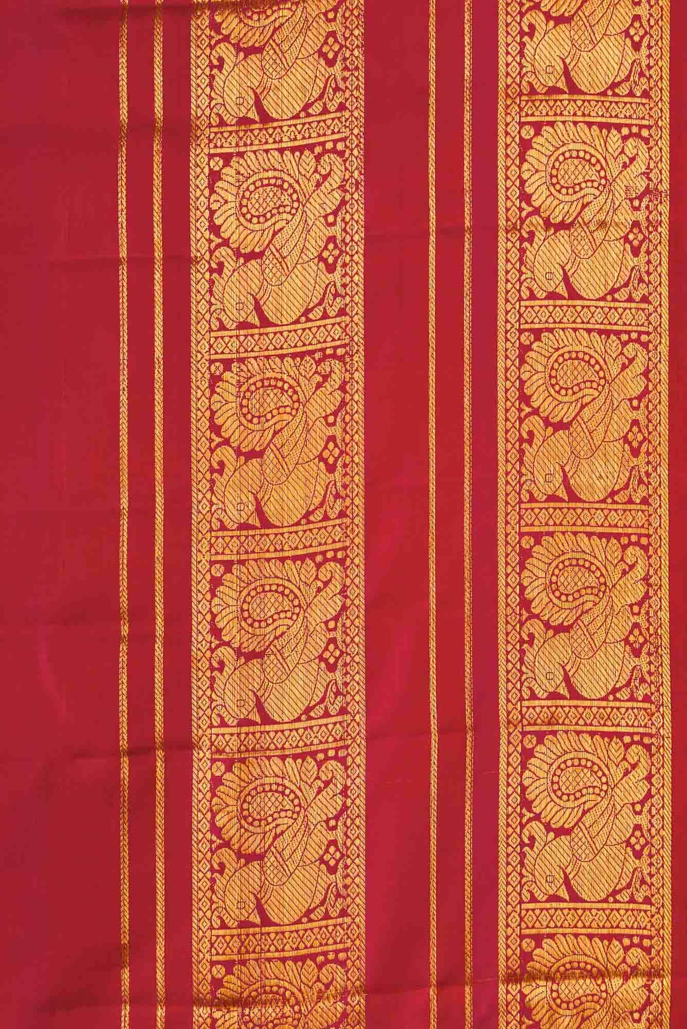 Dark Pink Dual Tone Kanchipuram Silk Saree