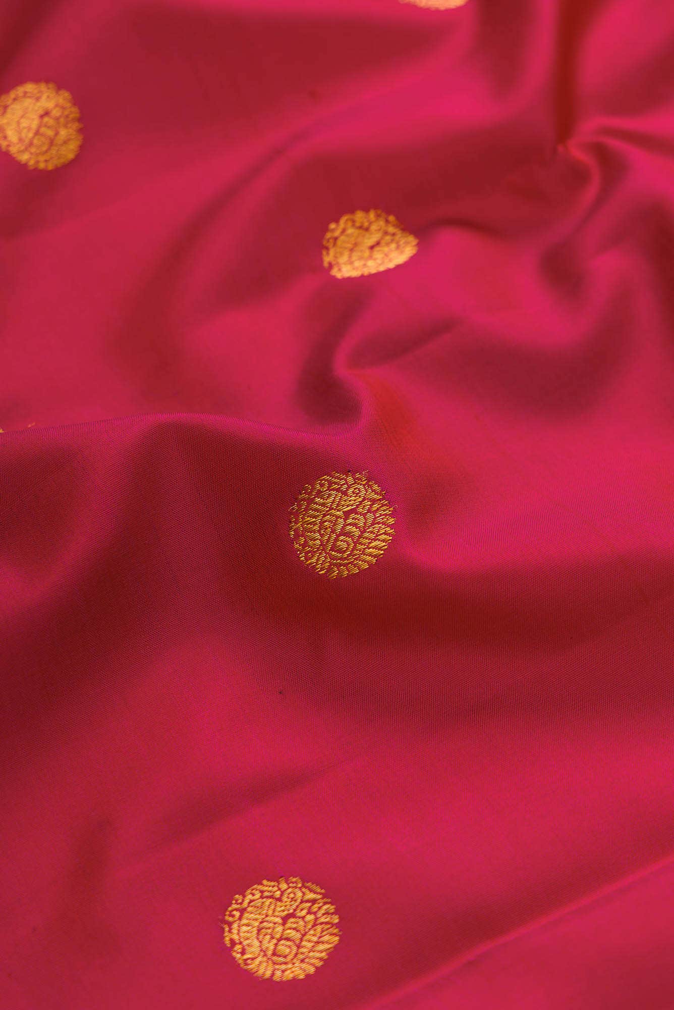 Dark Pink Dual Tone Kanchipuram Silk Saree