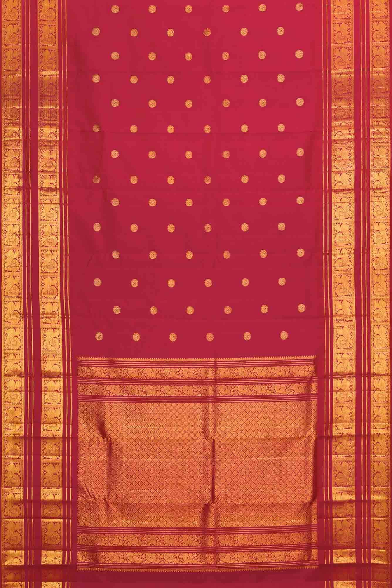 Dark Pink Dual Tone Kanchipuram Silk Saree