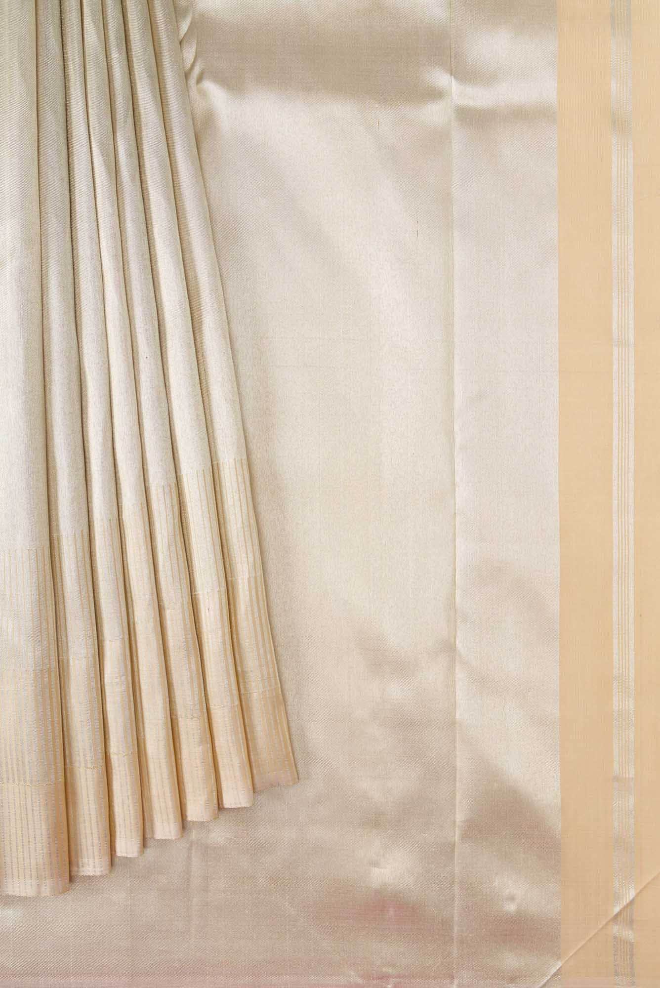 Beige Dual Tone Kanchipuram Tissue Silk Saree